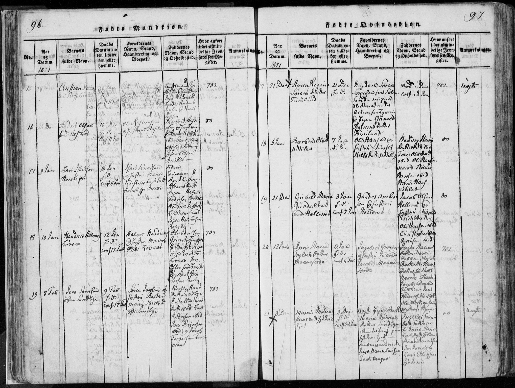 Hedrum kirkebøker, SAKO/A-344/F/Fa/L0004: Parish register (official) no. I 4, 1817-1835, p. 96-97