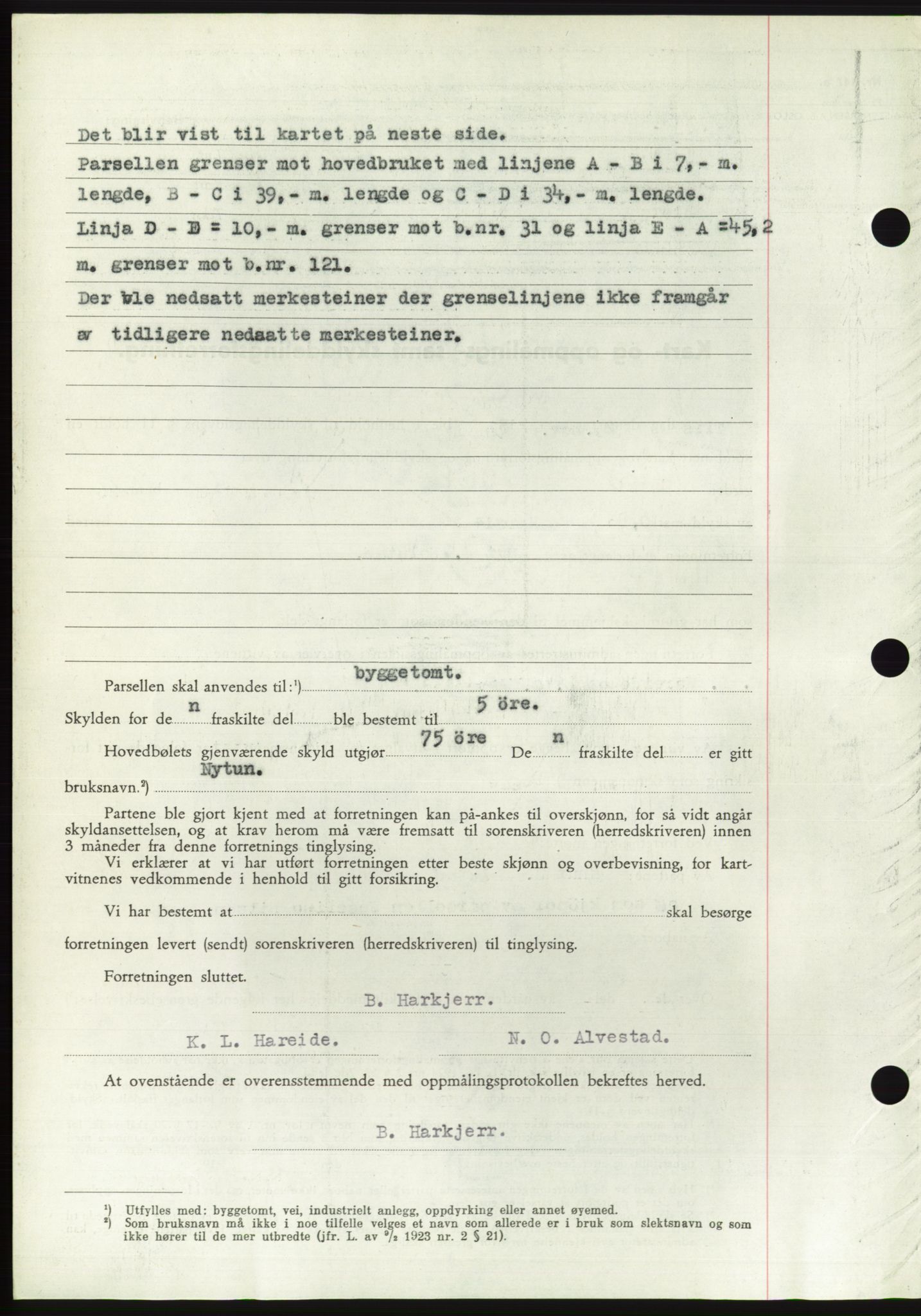 Søre Sunnmøre sorenskriveri, AV/SAT-A-4122/1/2/2C/L0099: Mortgage book no. 25A, 1954-1954, Diary no: : 3200/1954