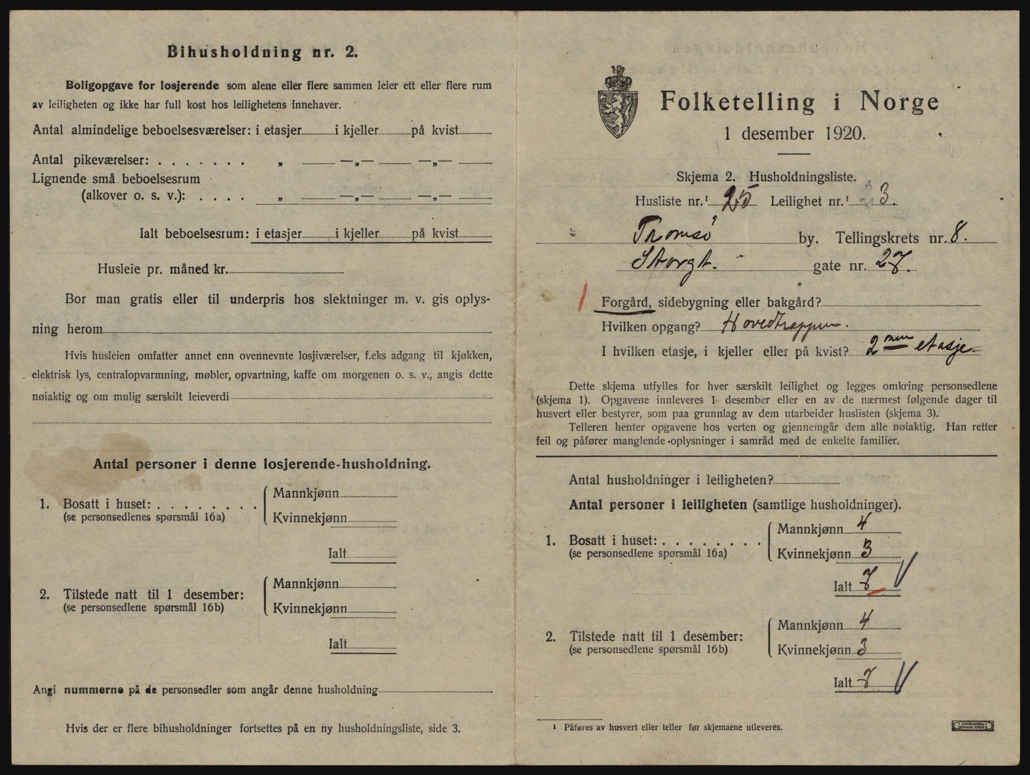 SATØ, 1920 census for Tromsø, 1920, p. 4543