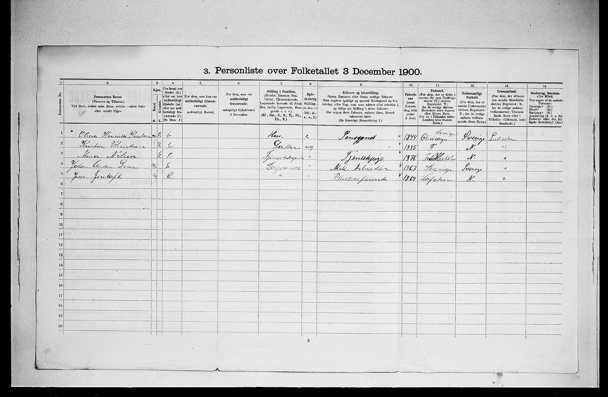 SAO, 1900 census for Kristiania, 1900, p. 11322