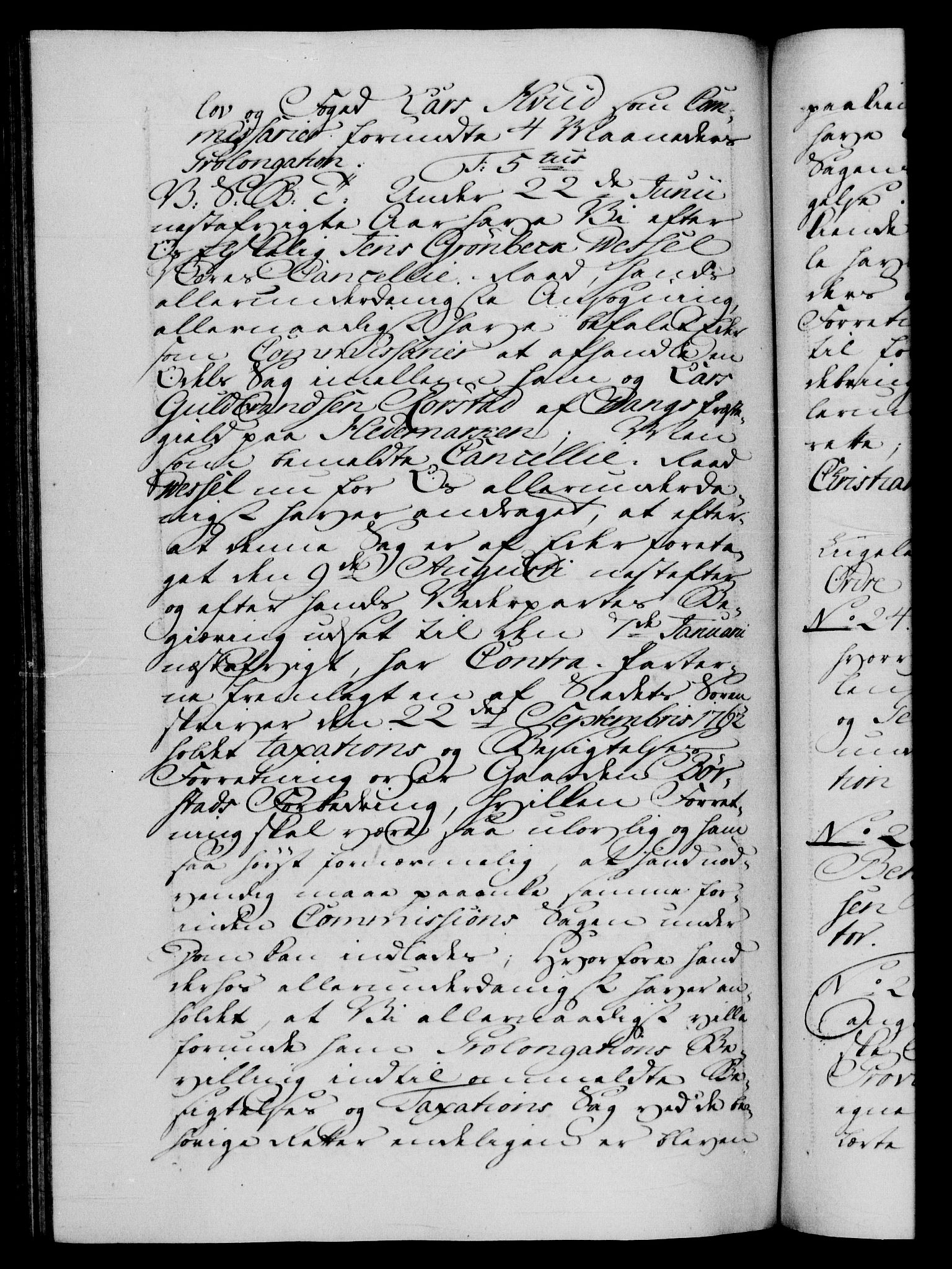 Danske Kanselli 1572-1799, AV/RA-EA-3023/F/Fc/Fca/Fcab/L0037: Norske tegnelser, 1762-1766, p. 452b