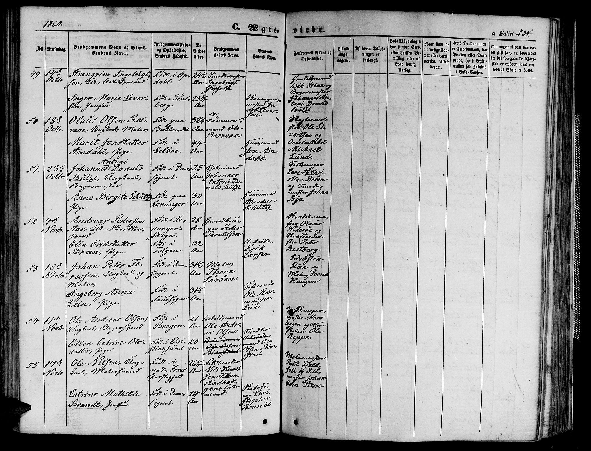Ministerialprotokoller, klokkerbøker og fødselsregistre - Sør-Trøndelag, SAT/A-1456/602/L0139: Parish register (copy) no. 602C07, 1859-1864, p. 234