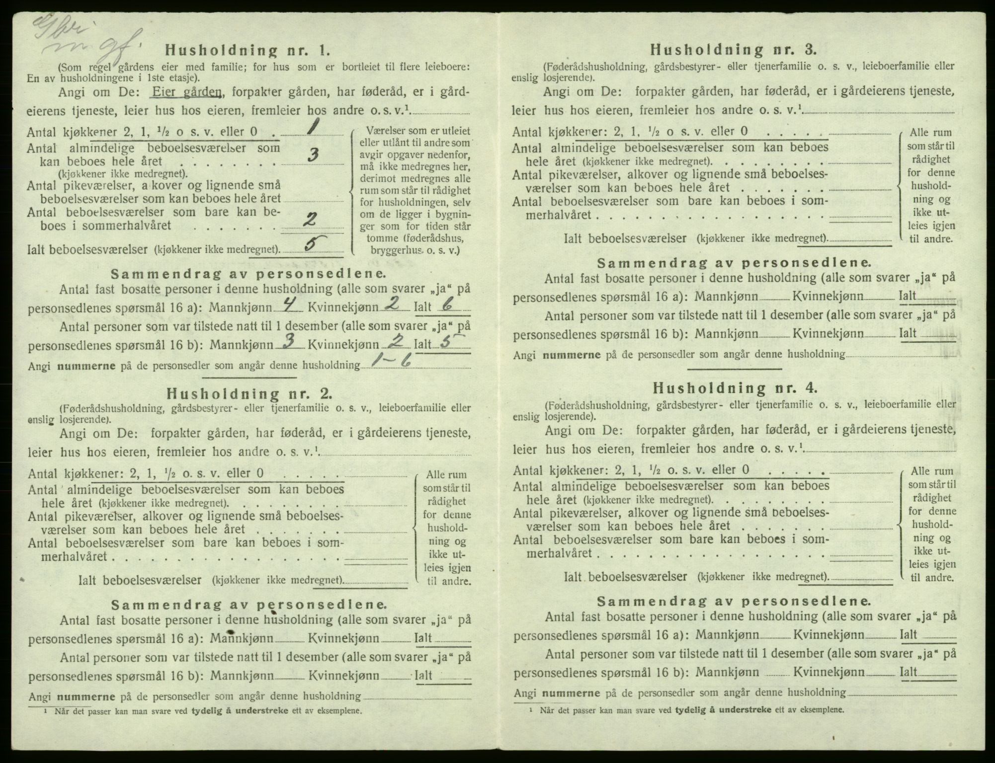 SAB, 1920 census for Kvam, 1920, p. 136