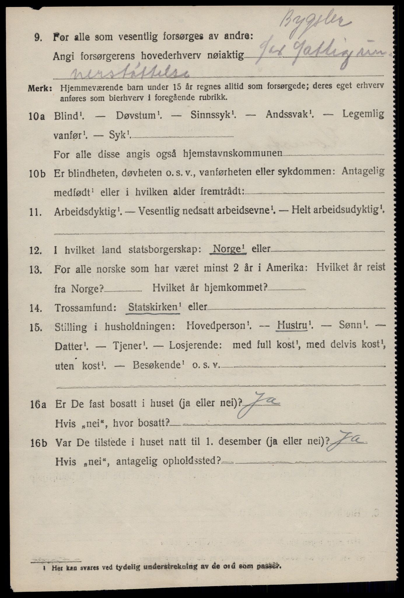 SAT, 1920 census for Kornstad, 1920, p. 2494