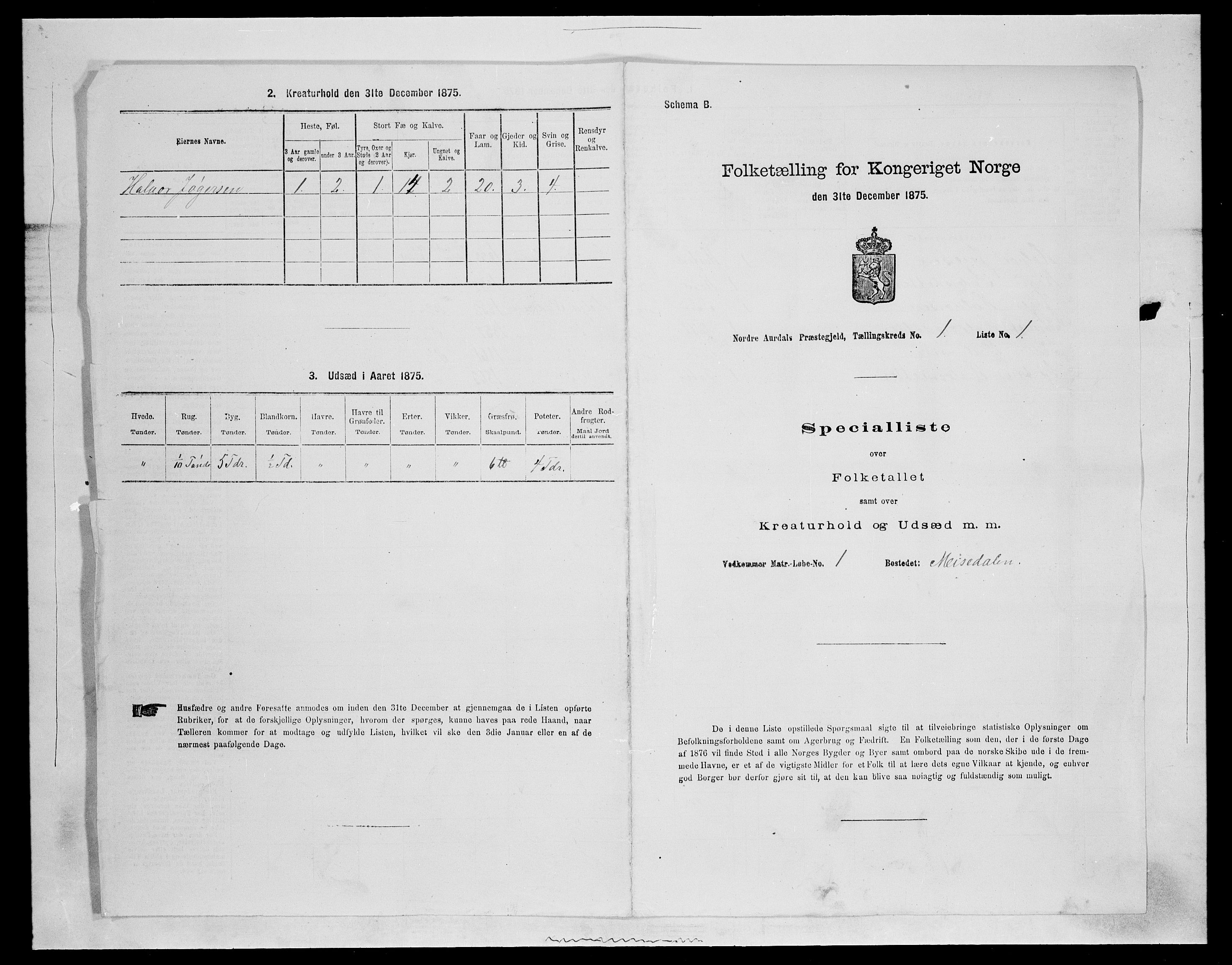 SAH, 1875 census for 0542P Nord-Aurdal, 1875, p. 118