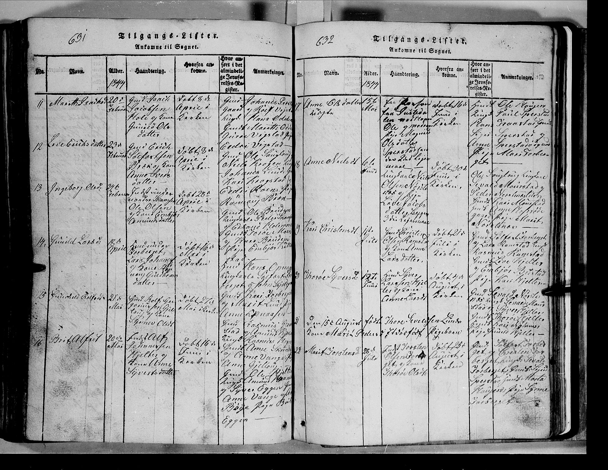 Lom prestekontor, SAH/PREST-070/L/L0003: Parish register (copy) no. 3, 1815-1844, p. 631-632