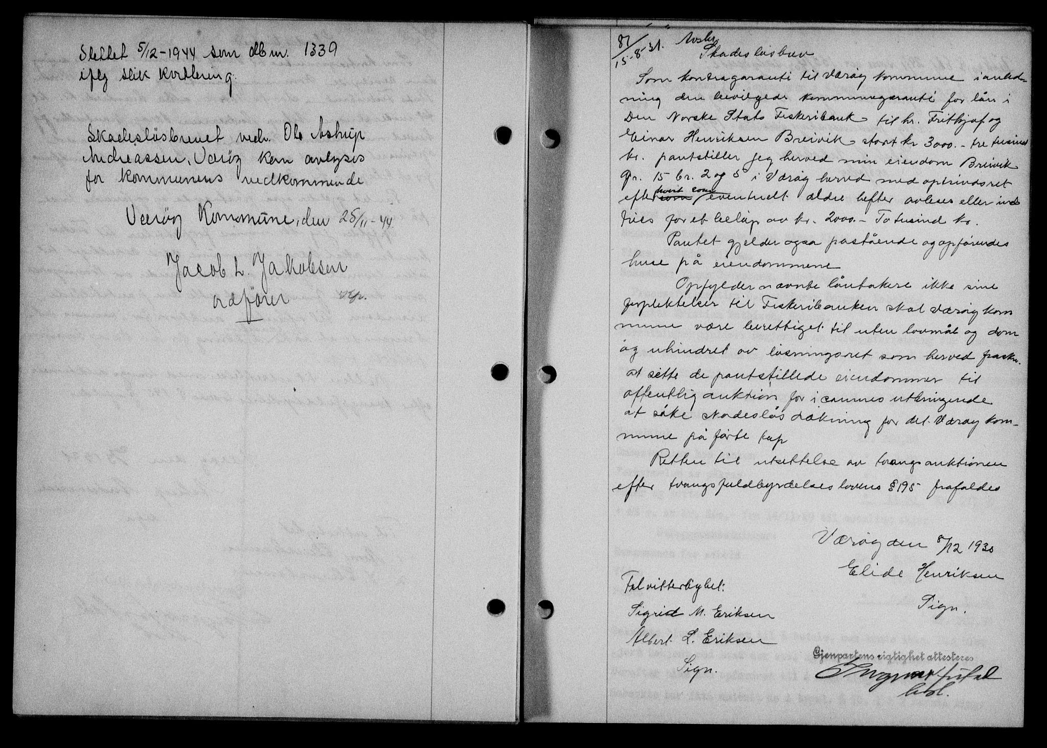 Lofoten sorenskriveri, SAT/A-0017/1/2/2C/L0024b: Mortgage book no. 24b, 1931-1931, Deed date: 01.09.1931