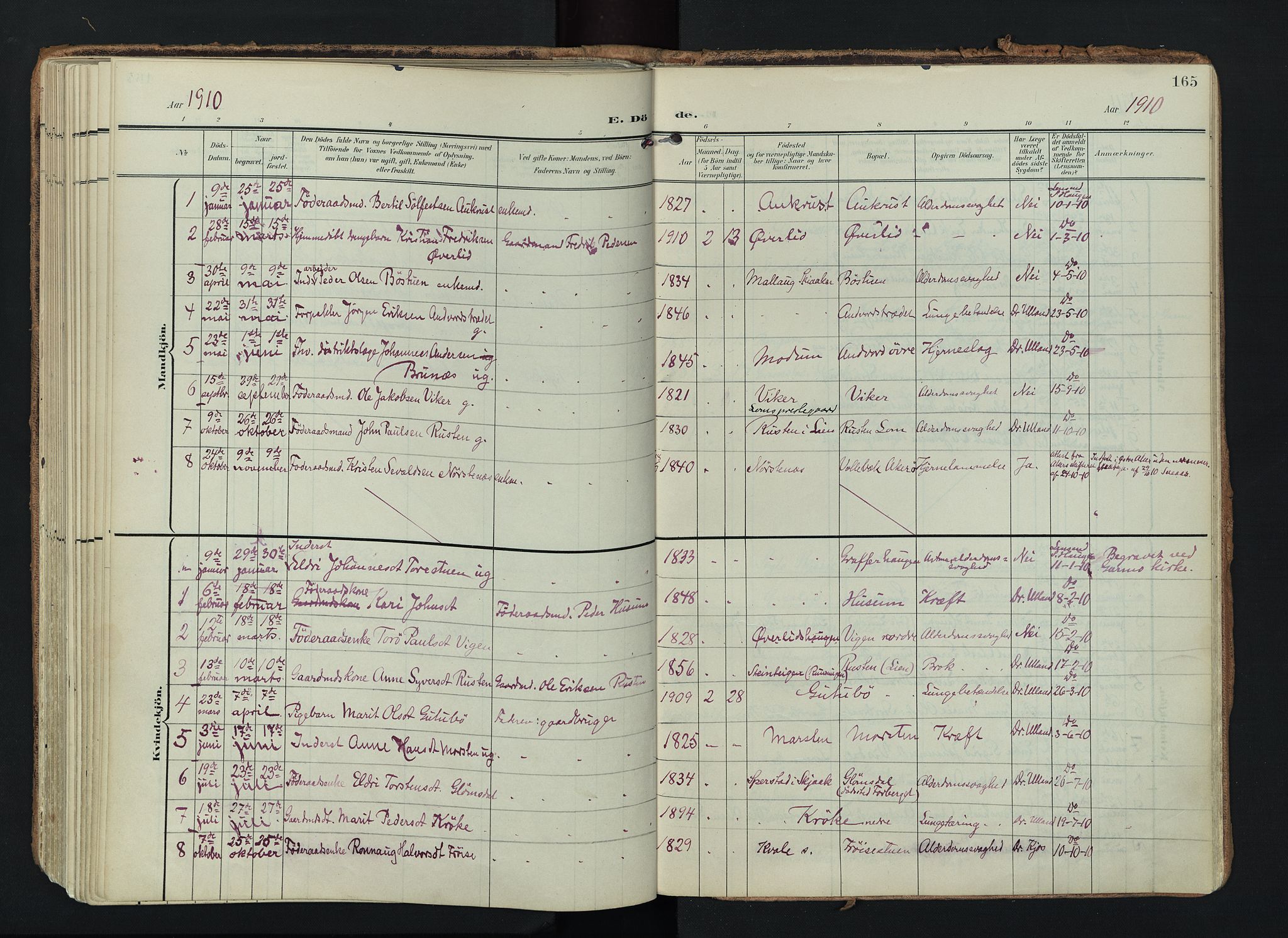 Lom prestekontor, SAH/PREST-070/K/L0010: Parish register (official) no. 10, 1899-1926, p. 165