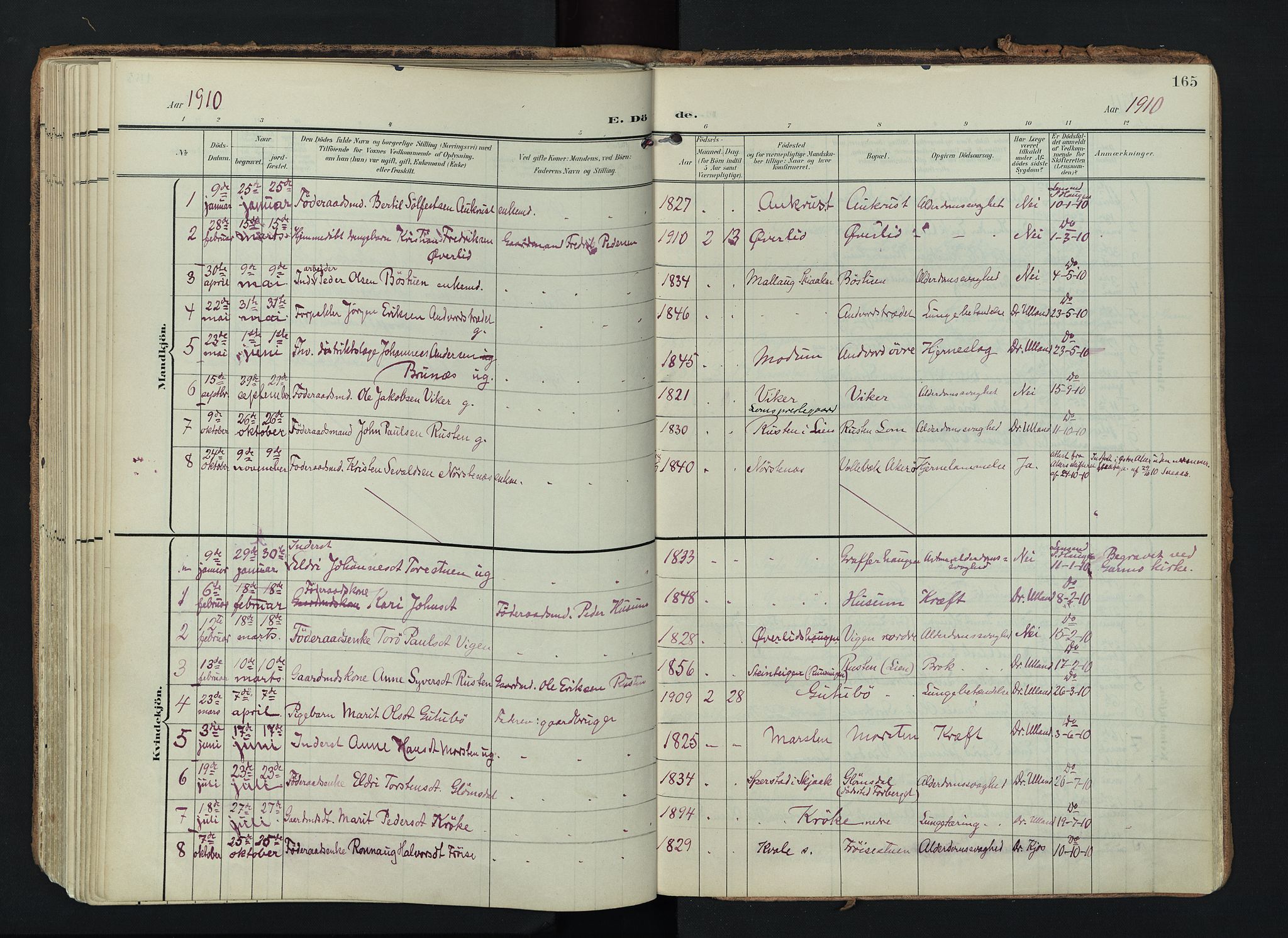 Lom prestekontor, AV/SAH-PREST-070/K/L0010: Parish register (official) no. 10, 1899-1926, p. 165