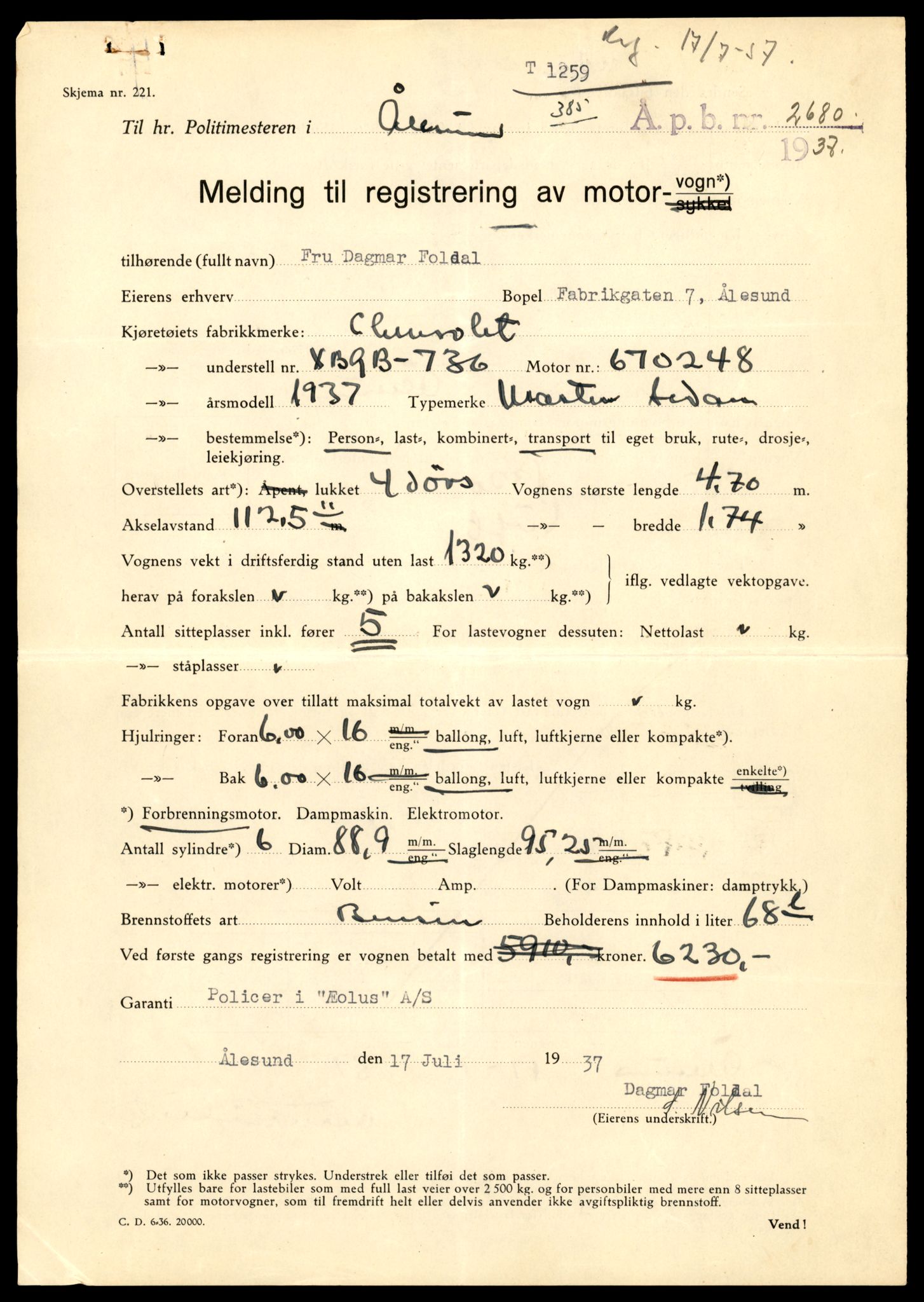 Møre og Romsdal vegkontor - Ålesund trafikkstasjon, AV/SAT-A-4099/F/Fe/L0043: Registreringskort for kjøretøy T 14080 - T 14204, 1927-1998, p. 1873