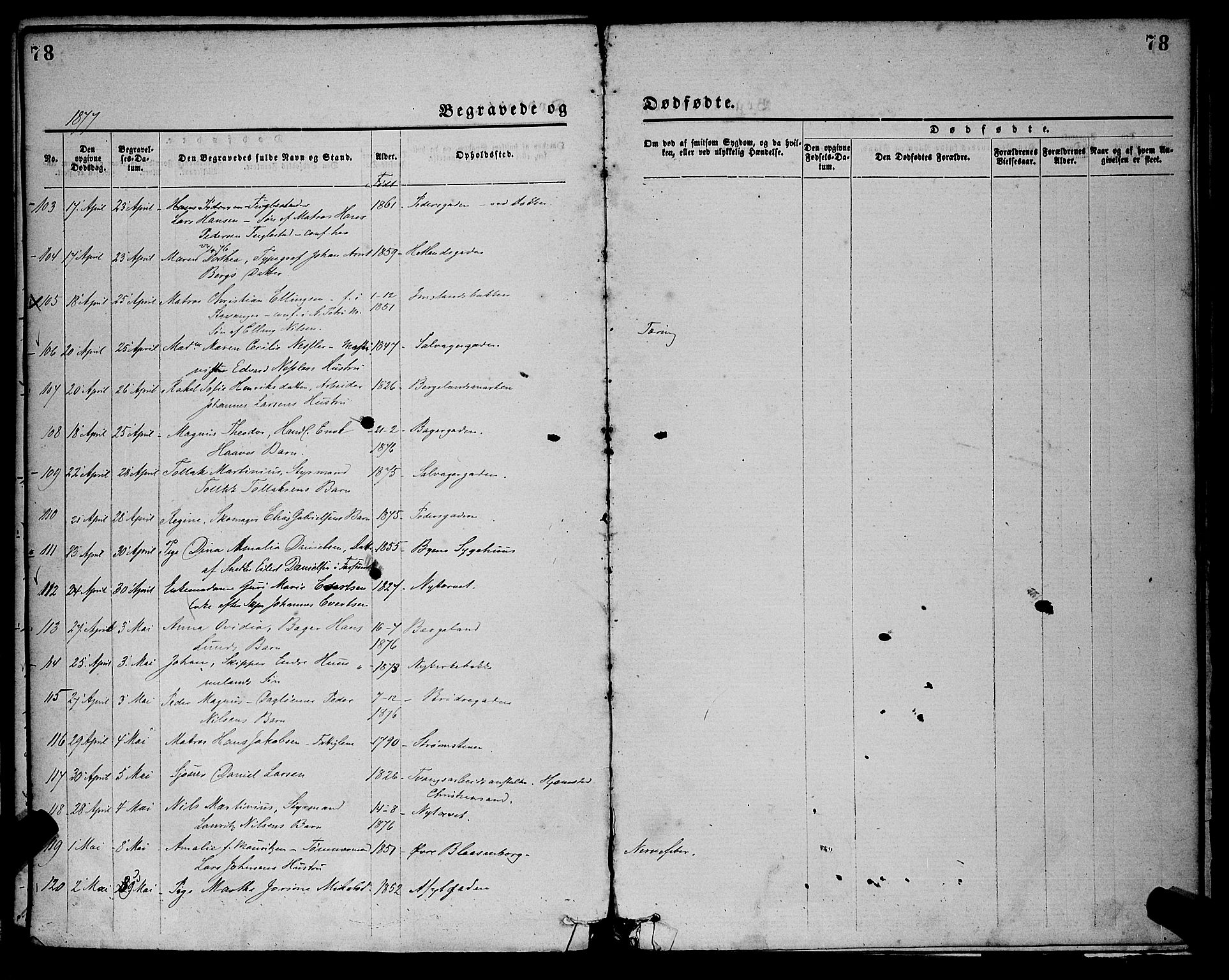 St. Petri sokneprestkontor, SAST/A-101813/001/30/30BA/L0012: Parish register (official) no. A 12, 1873-1878, p. 78