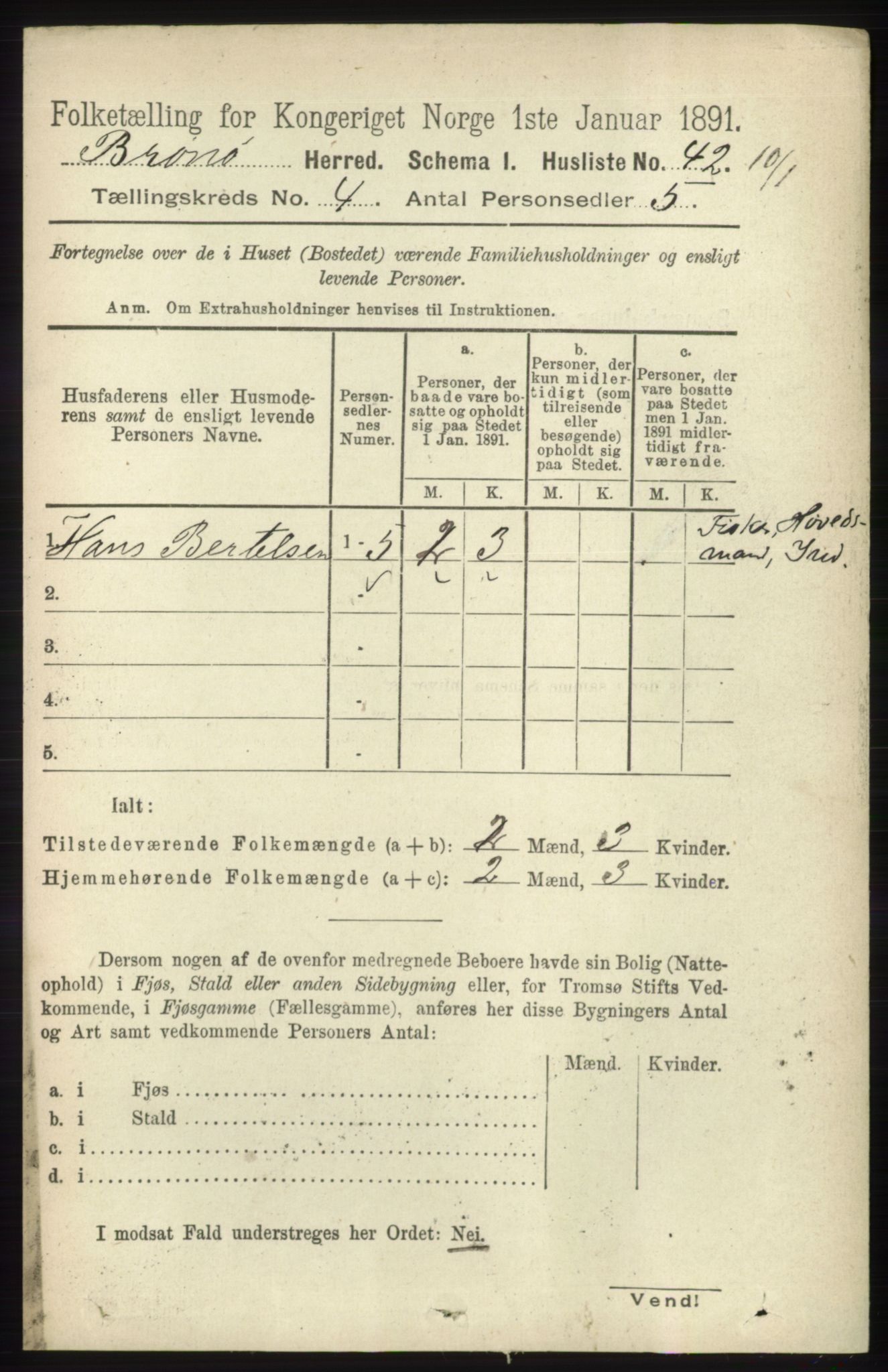 RA, 1891 census for 1814 Brønnøy, 1891, p. 2010