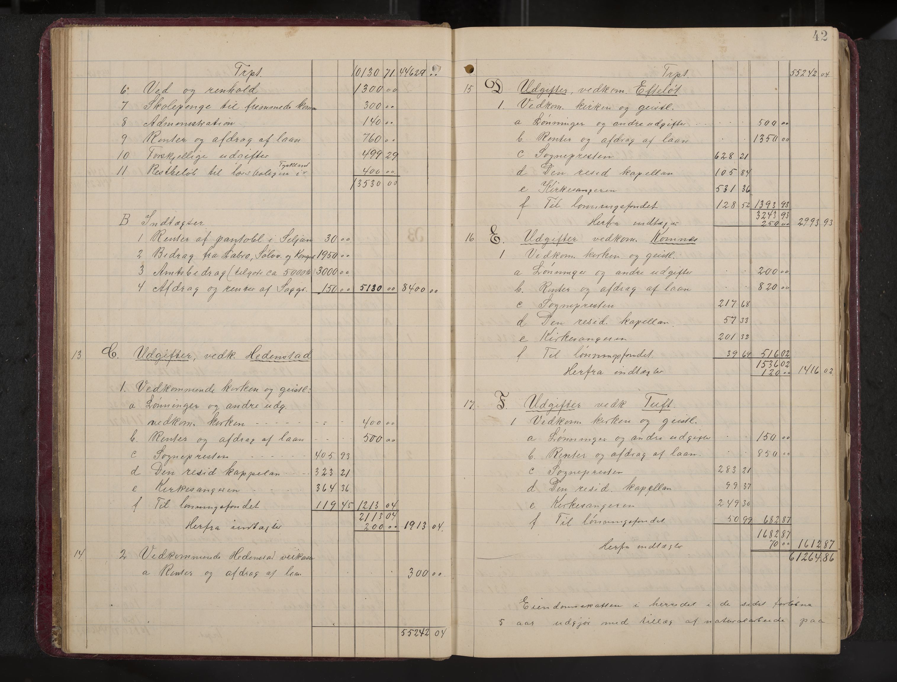 Ytre Sandsvær formannskap og sentraladministrasjon, IKAK/0629021/A/Aa/L0001: Møtebok med register, 1902-1919, p. 42