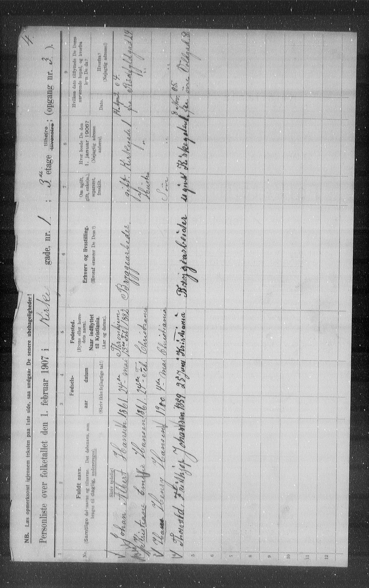 OBA, Municipal Census 1907 for Kristiania, 1907, p. 25329