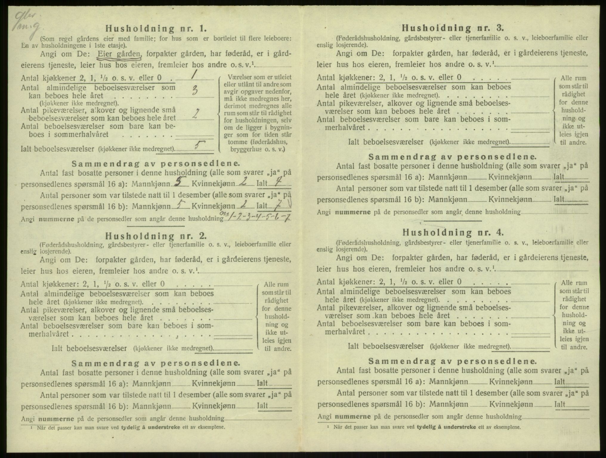 SAB, 1920 census for Masfjorden, 1920, p. 630