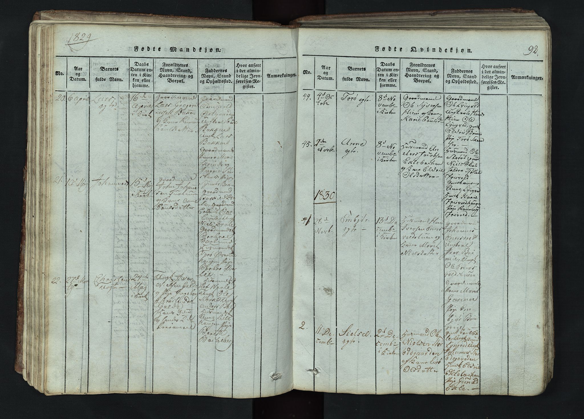 Lom prestekontor, SAH/PREST-070/L/L0002: Parish register (copy) no. 2, 1815-1844, p. 92