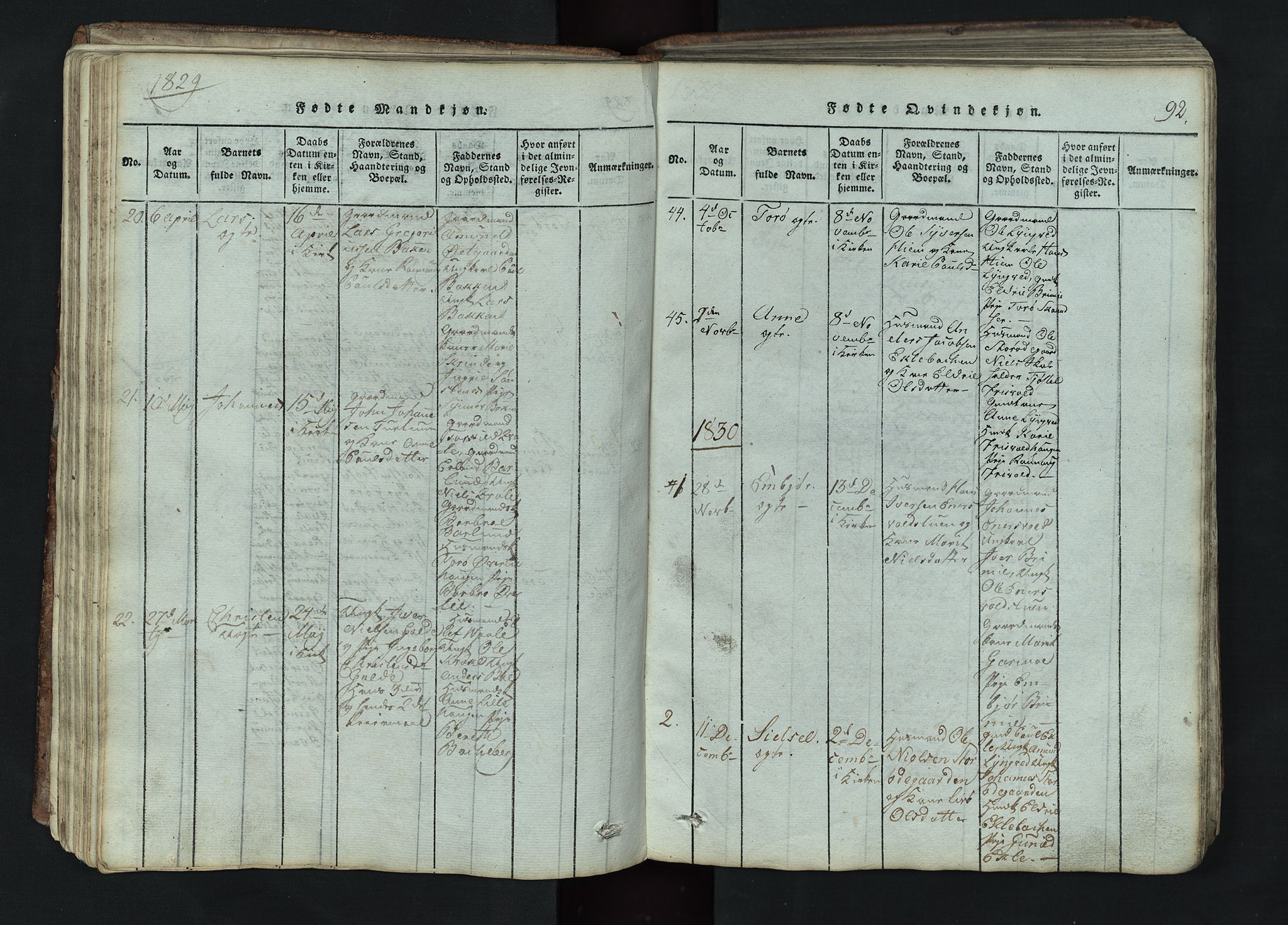 Lom prestekontor, AV/SAH-PREST-070/L/L0002: Parish register (copy) no. 2, 1815-1844, p. 92