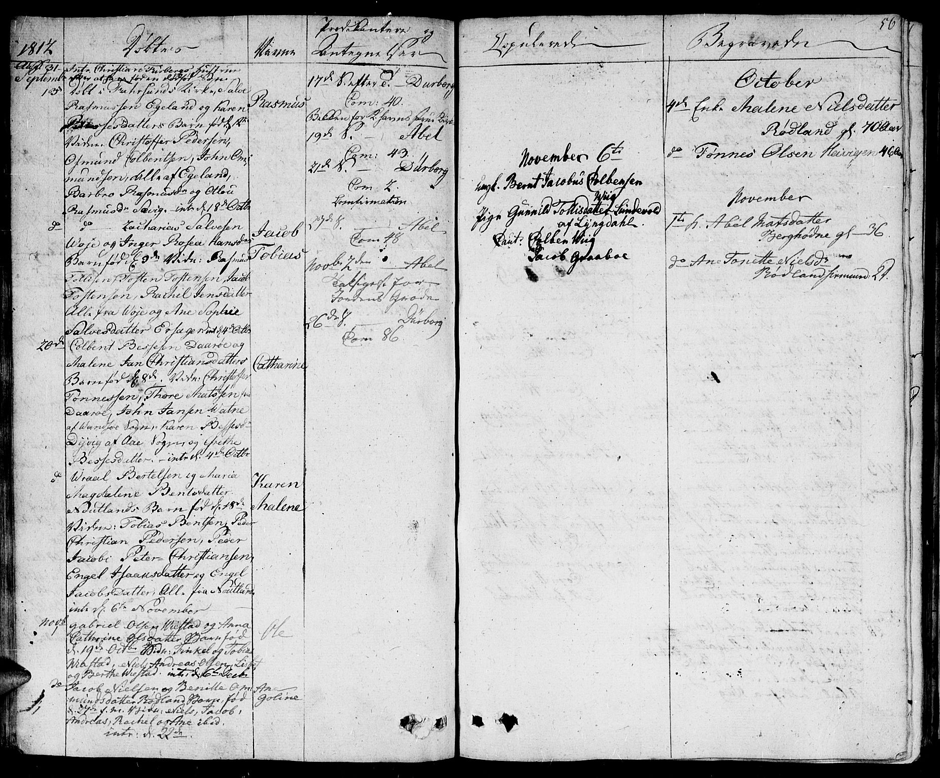 Herad sokneprestkontor, SAK/1111-0018/F/Fa/Fab/L0001: Parish register (official) no. A 1, 1797-1839, p. 56