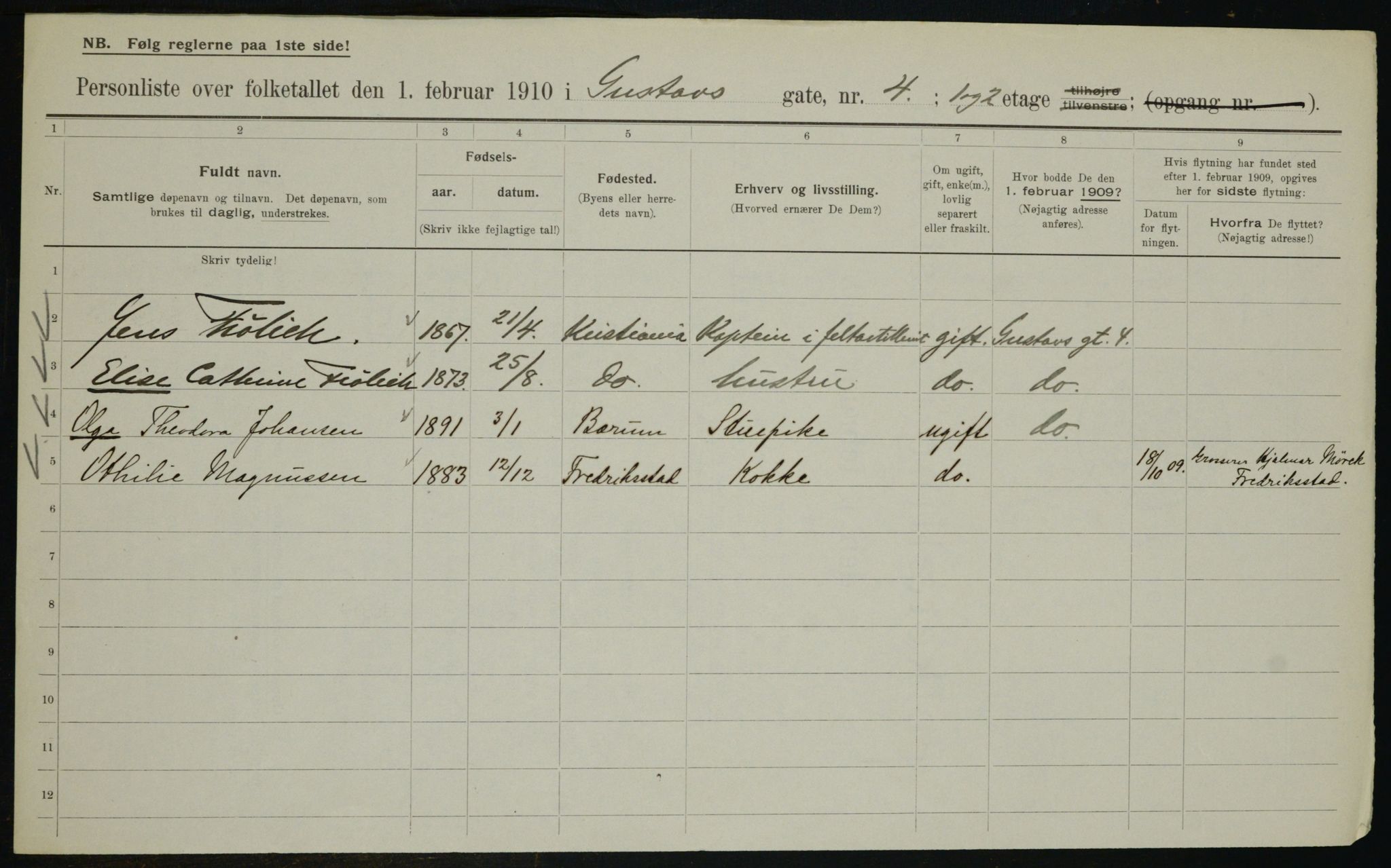 OBA, Municipal Census 1910 for Kristiania, 1910, p. 31136