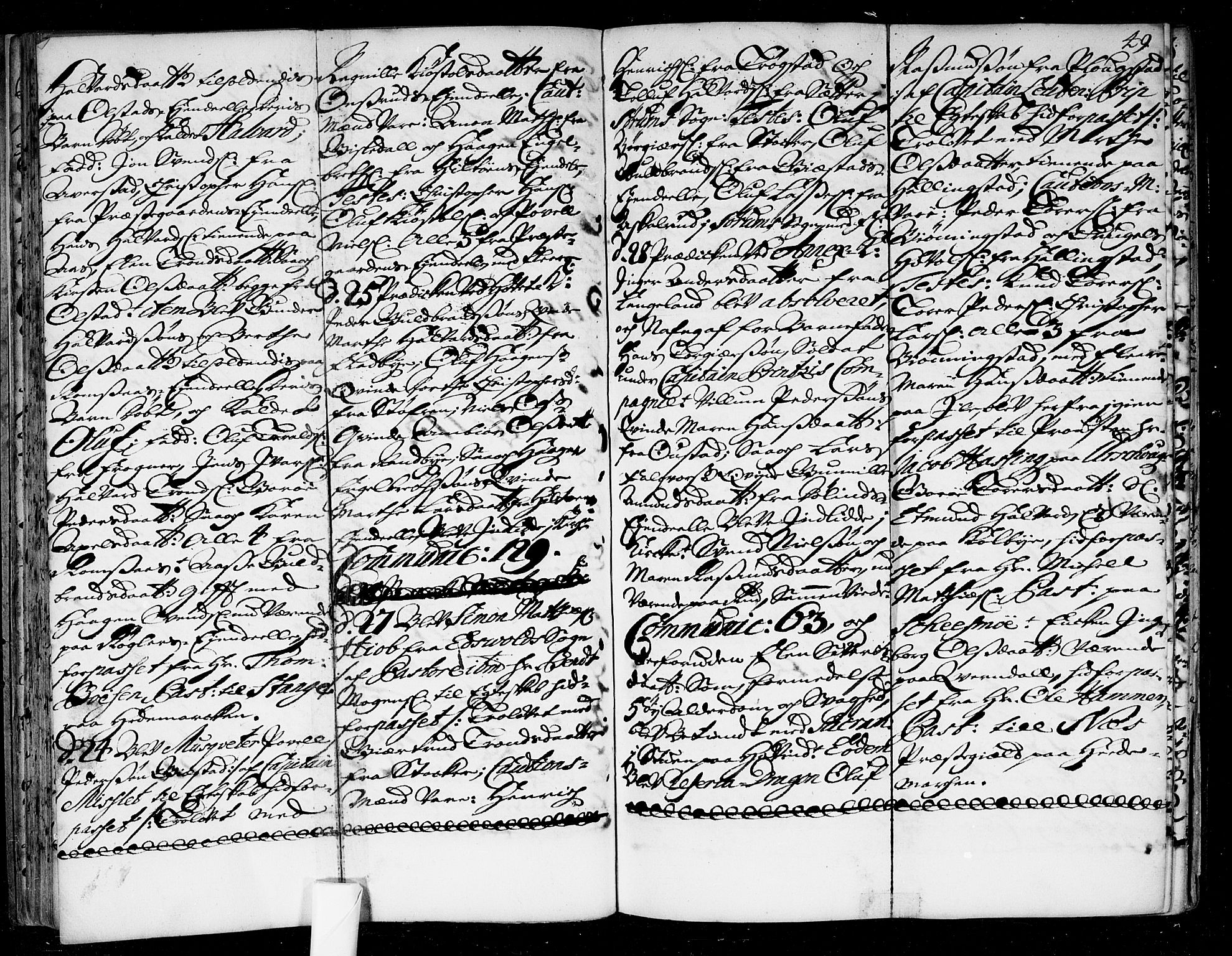 Ullensaker prestekontor Kirkebøker, AV/SAO-A-10236a/F/Fa/L0004: Parish register (official) no. I 4, 1721-1723, p. 49