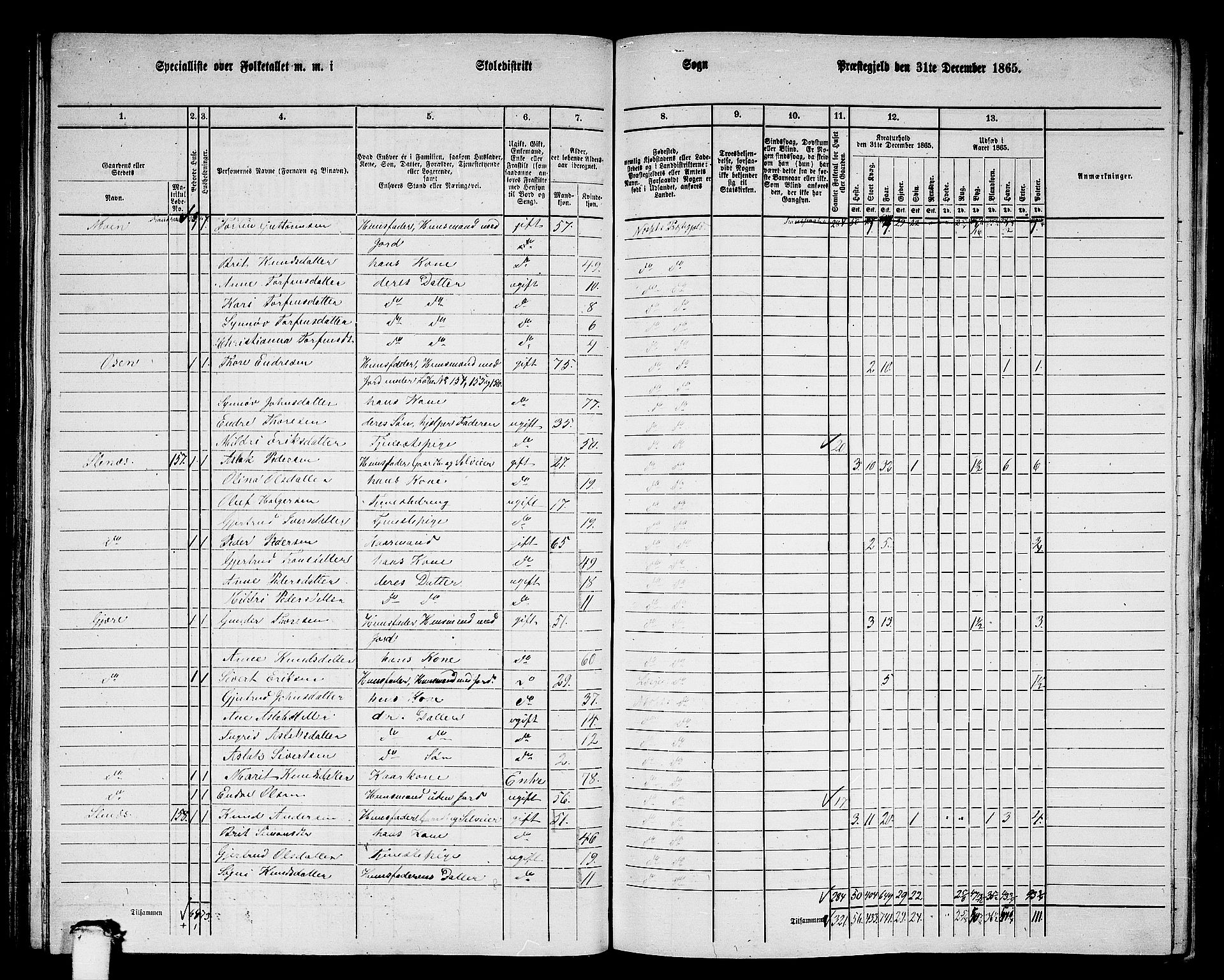 RA, 1865 census for Nesset, 1865, p. 106