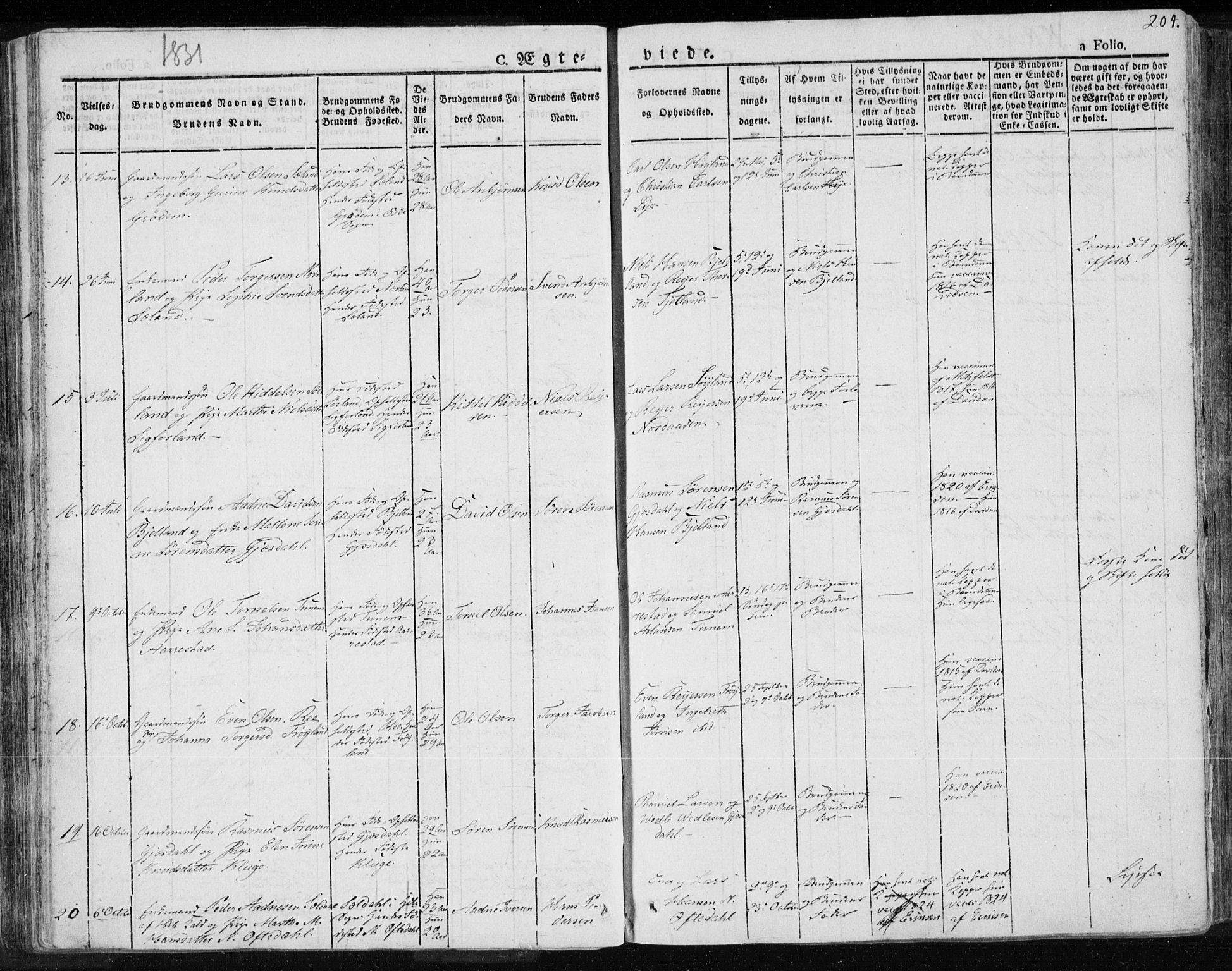 Lye sokneprestkontor, AV/SAST-A-101794/001/30BA/L0004: Parish register (official) no. A 4, 1826-1841, p. 204