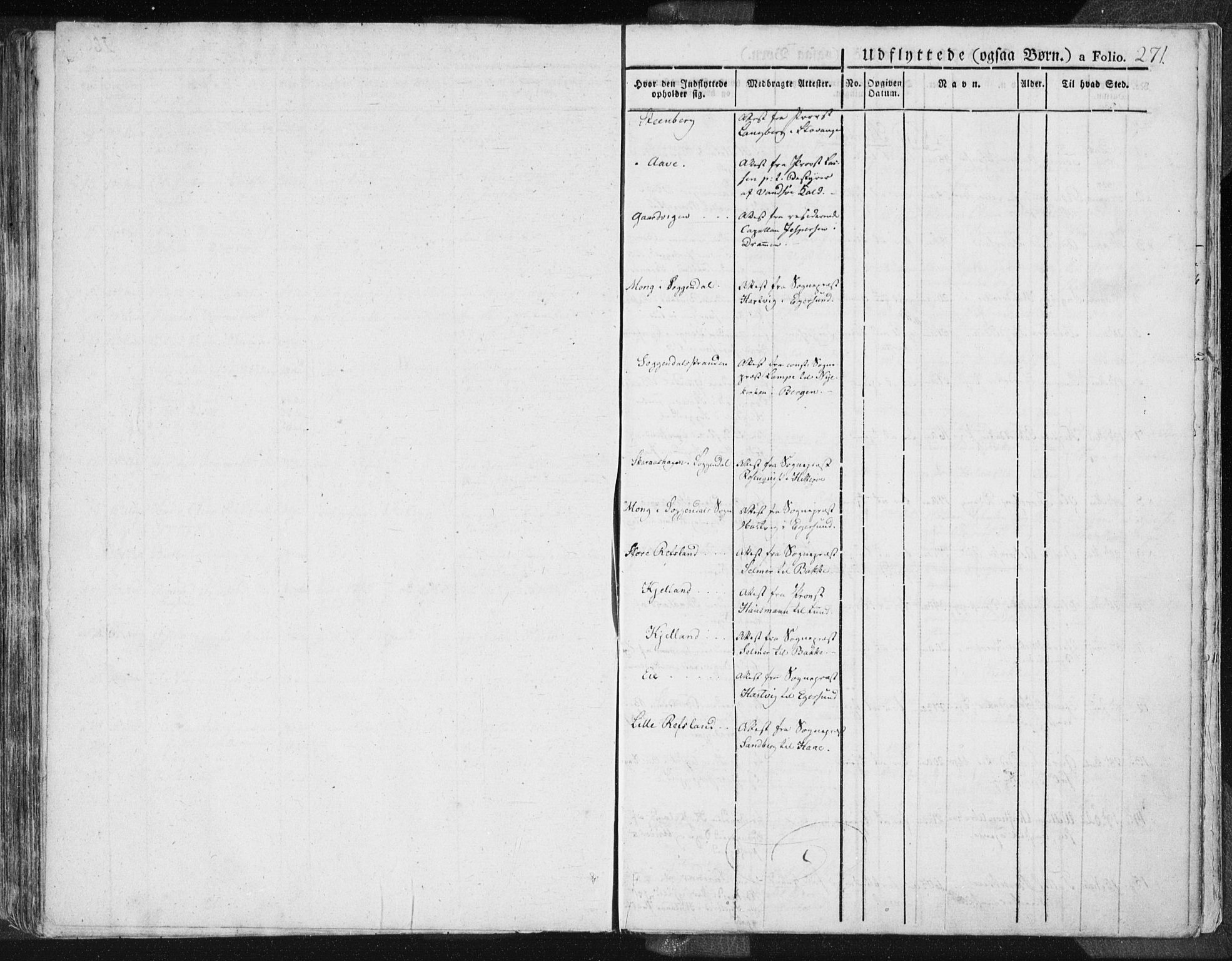 Sokndal sokneprestkontor, AV/SAST-A-101808: Parish register (official) no. A 7.1, 1826-1842, p. 271