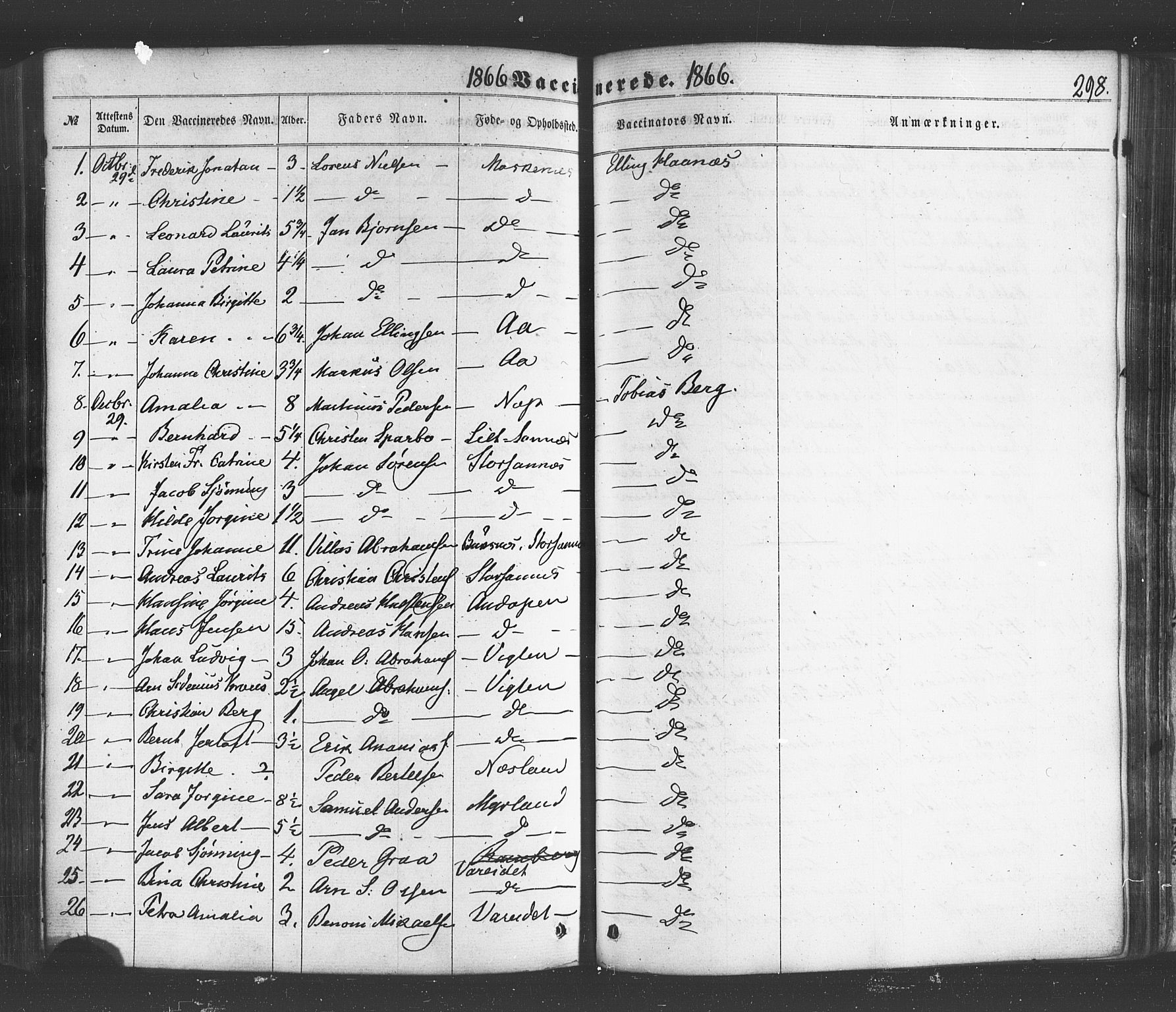 Ministerialprotokoller, klokkerbøker og fødselsregistre - Nordland, SAT/A-1459/885/L1203: Parish register (official) no. 885A04, 1859-1877, p. 298