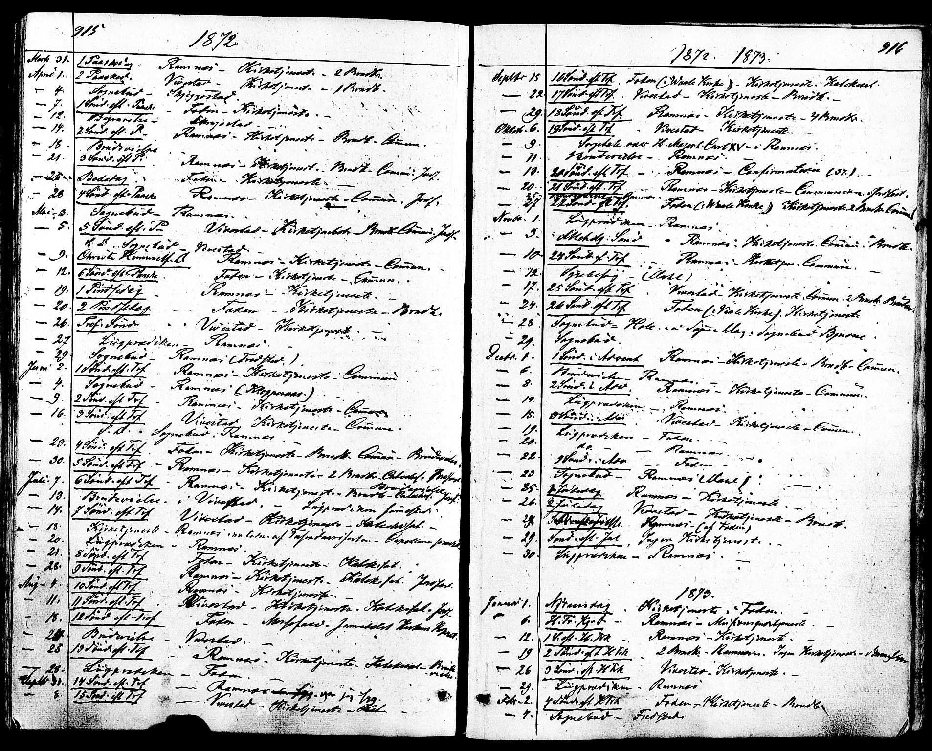 Ramnes kirkebøker, SAKO/A-314/F/Fa/L0006: Parish register (official) no. I 6, 1862-1877, p. 915-916