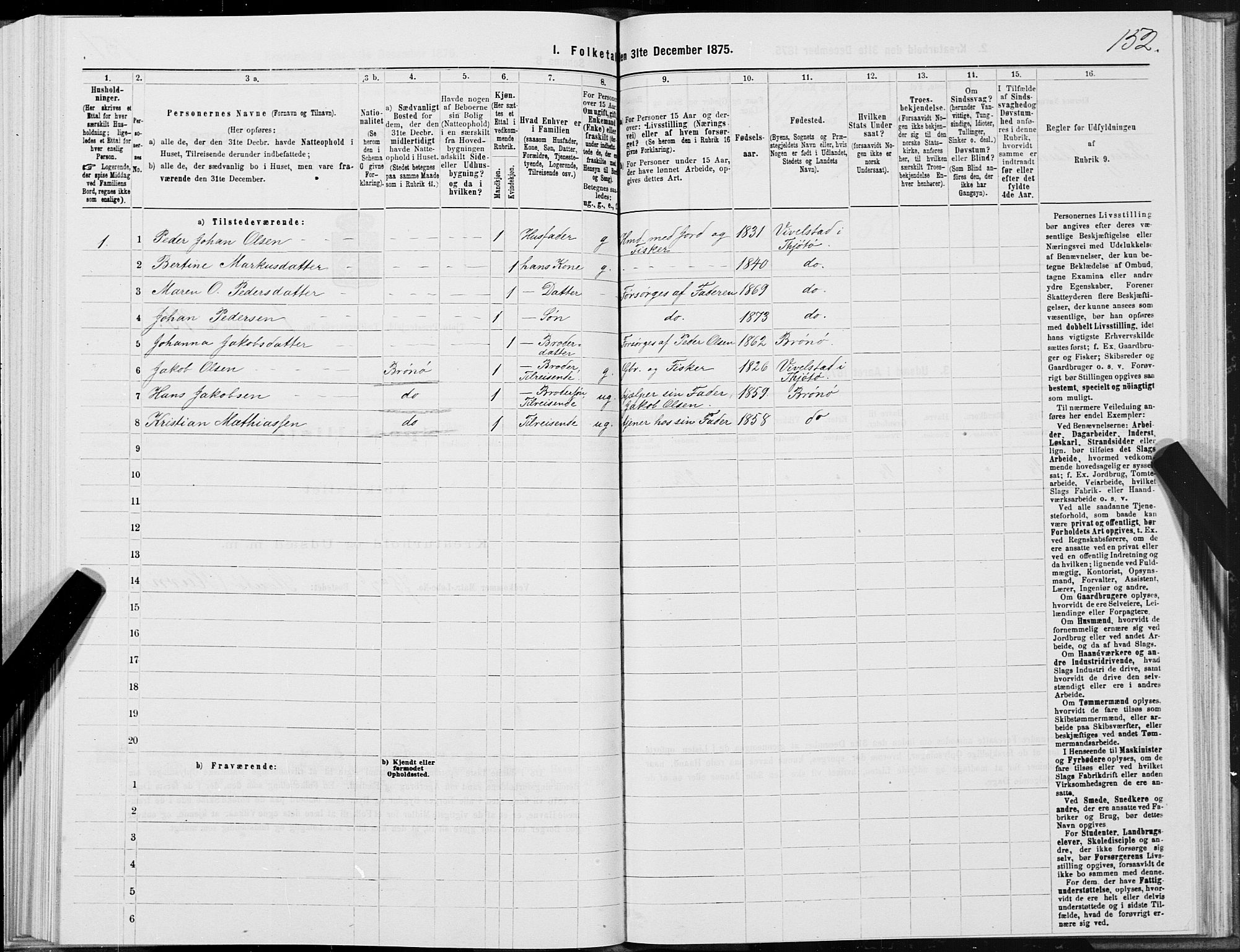 SAT, 1875 census for 1817P Tjøtta, 1875, p. 1152