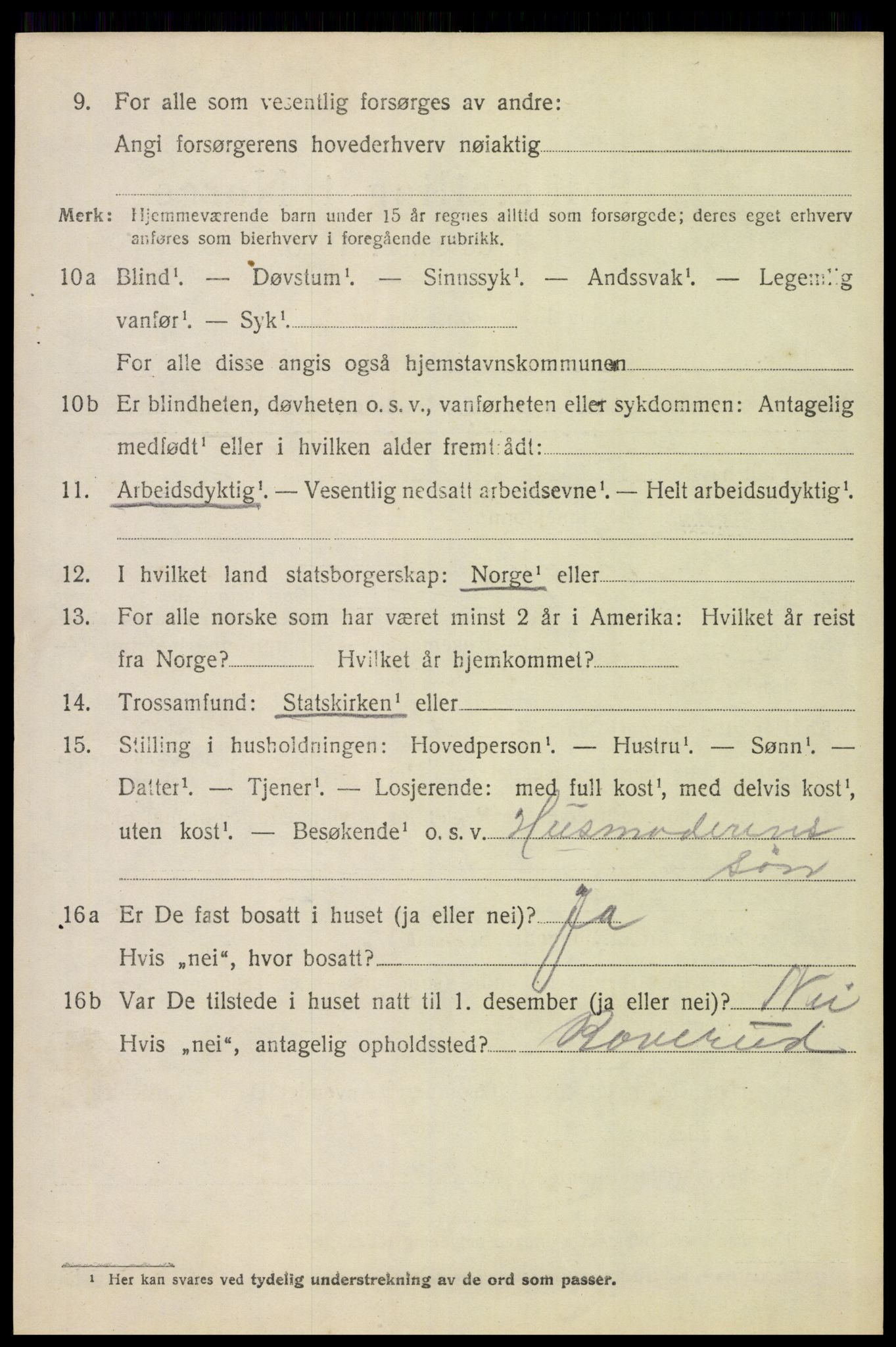 SAH, 1920 census for Brandval, 1920, p. 1991