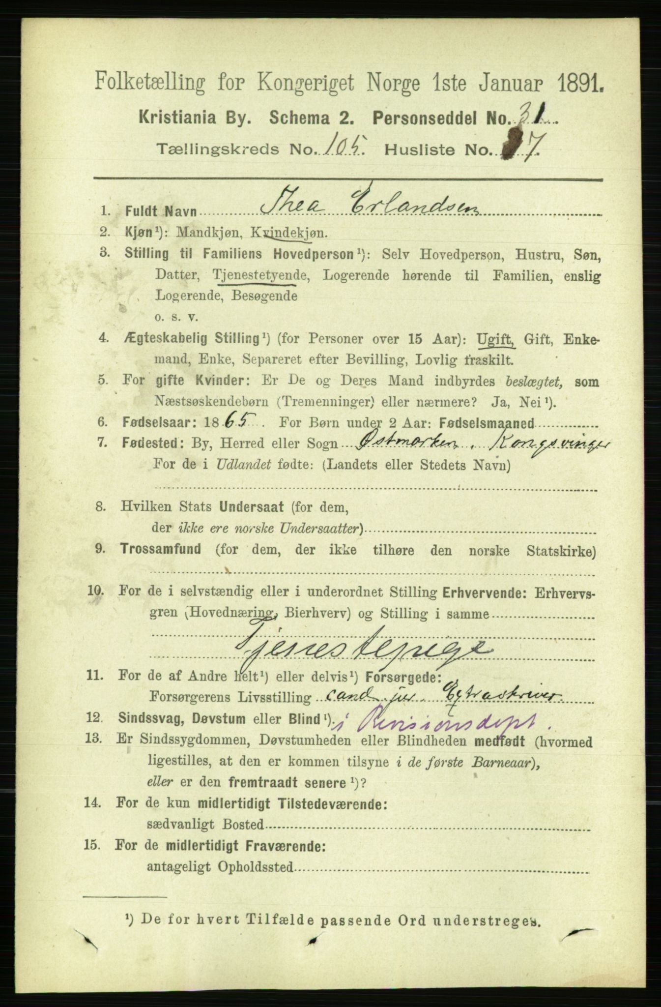 RA, 1891 census for 0301 Kristiania, 1891, p. 53514