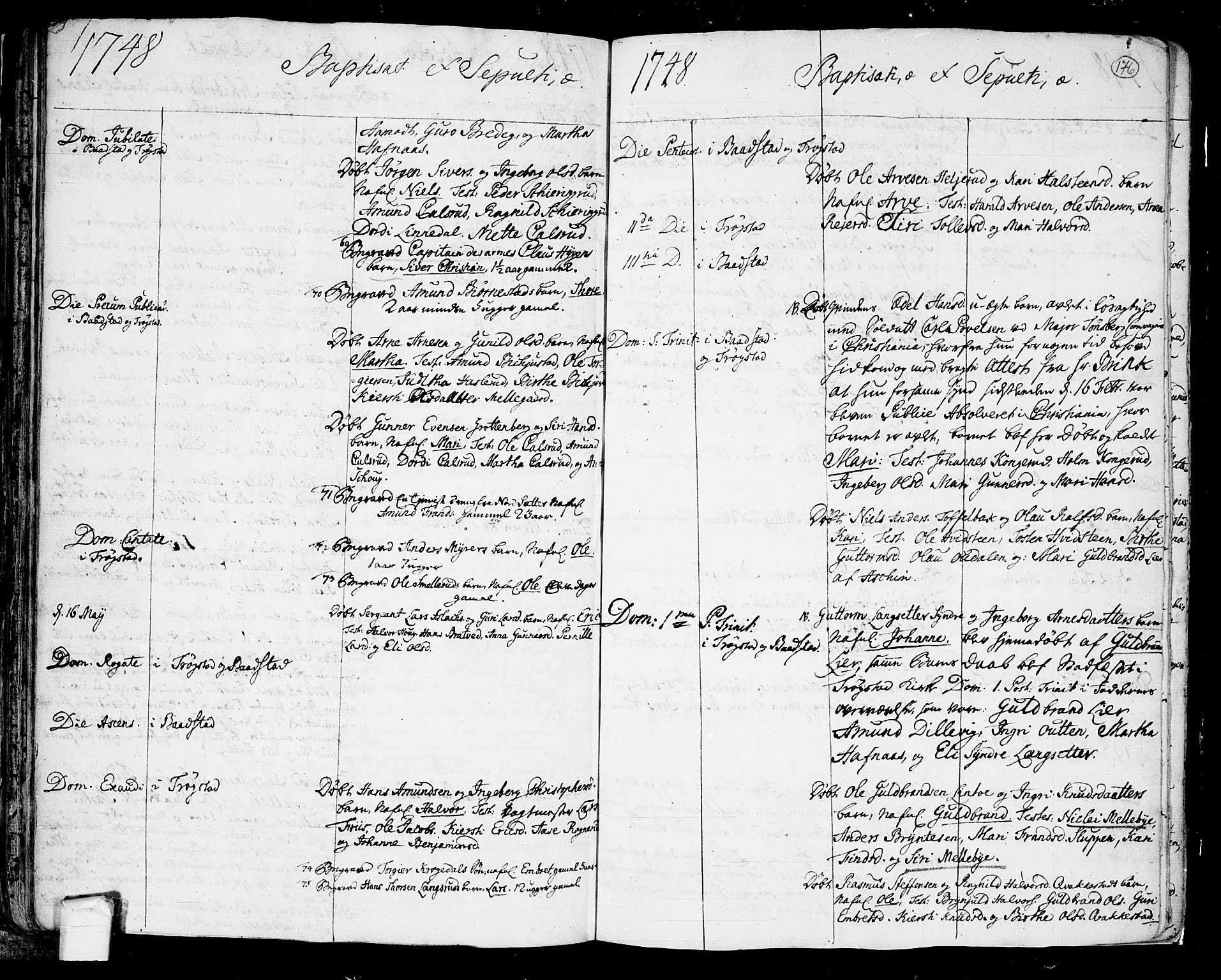 Trøgstad prestekontor Kirkebøker, AV/SAO-A-10925/F/Fa/L0003: Parish register (official) no. I 3, 1721-1749, p. 176