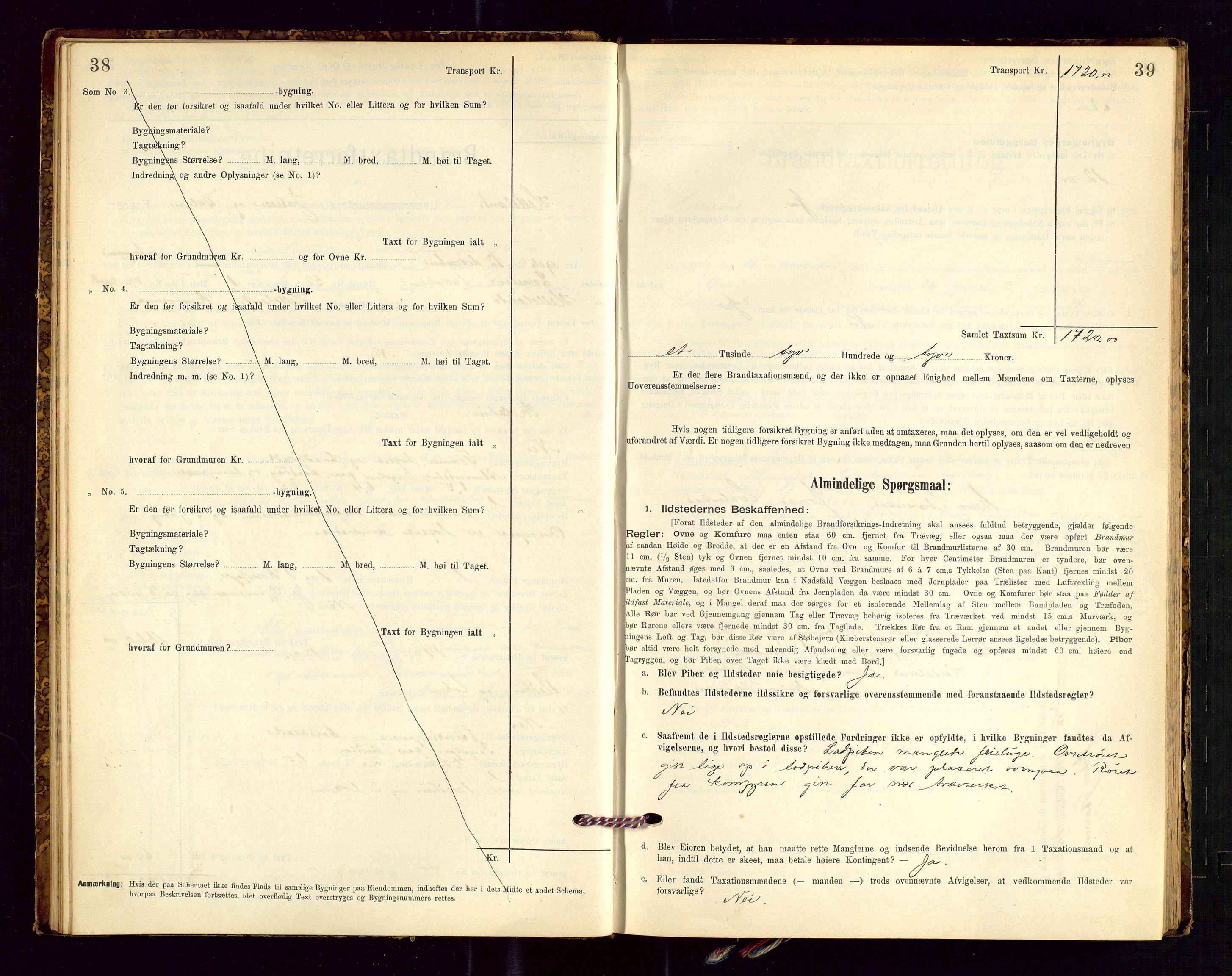 Helleland lensmannskontor, AV/SAST-A-100209/Gob/L0001: "Brandtaxationsprotokol", 1896-1919, p. 38-39