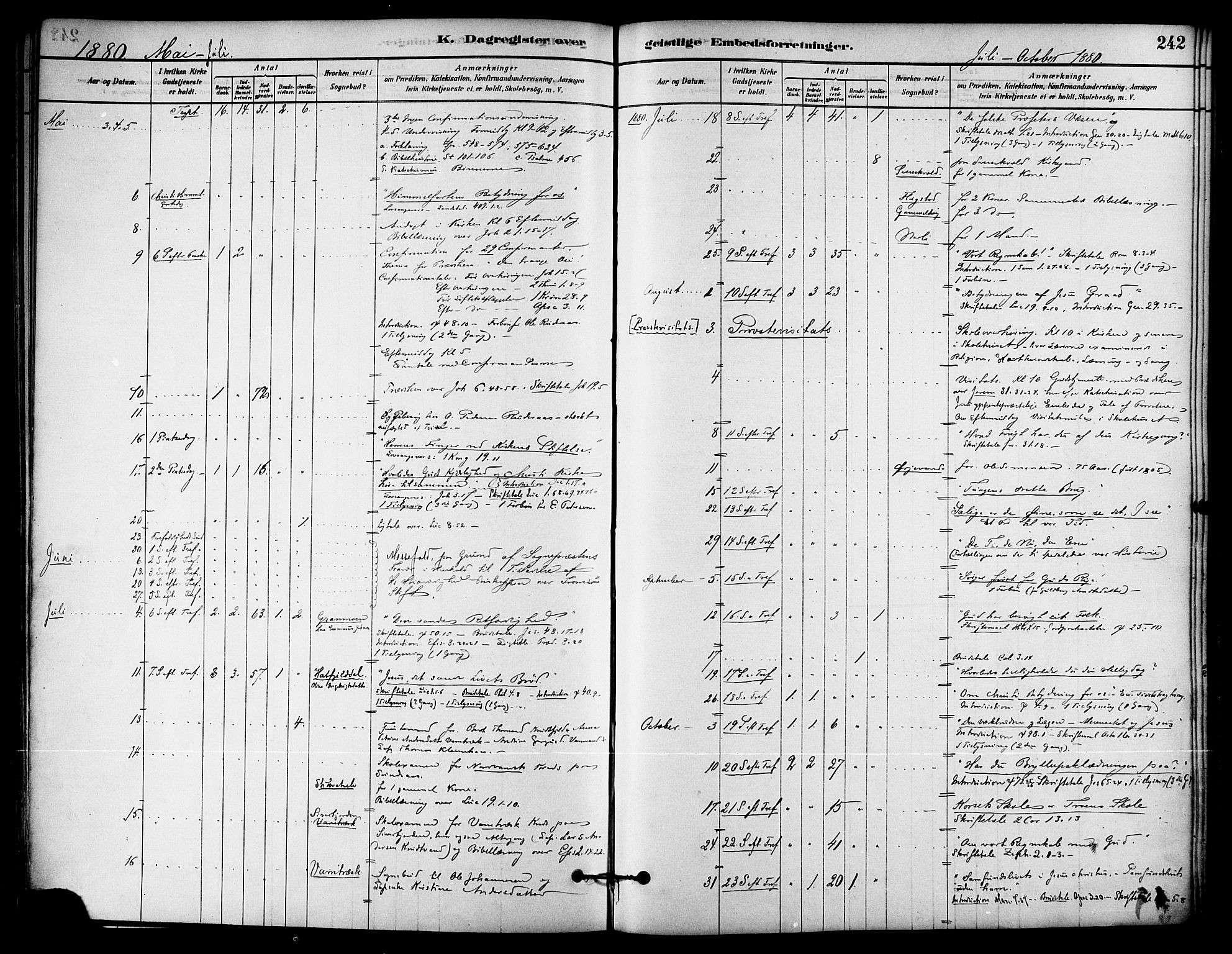 Ministerialprotokoller, klokkerbøker og fødselsregistre - Nordland, AV/SAT-A-1459/823/L0325: Parish register (official) no. 823A02, 1878-1898, p. 242