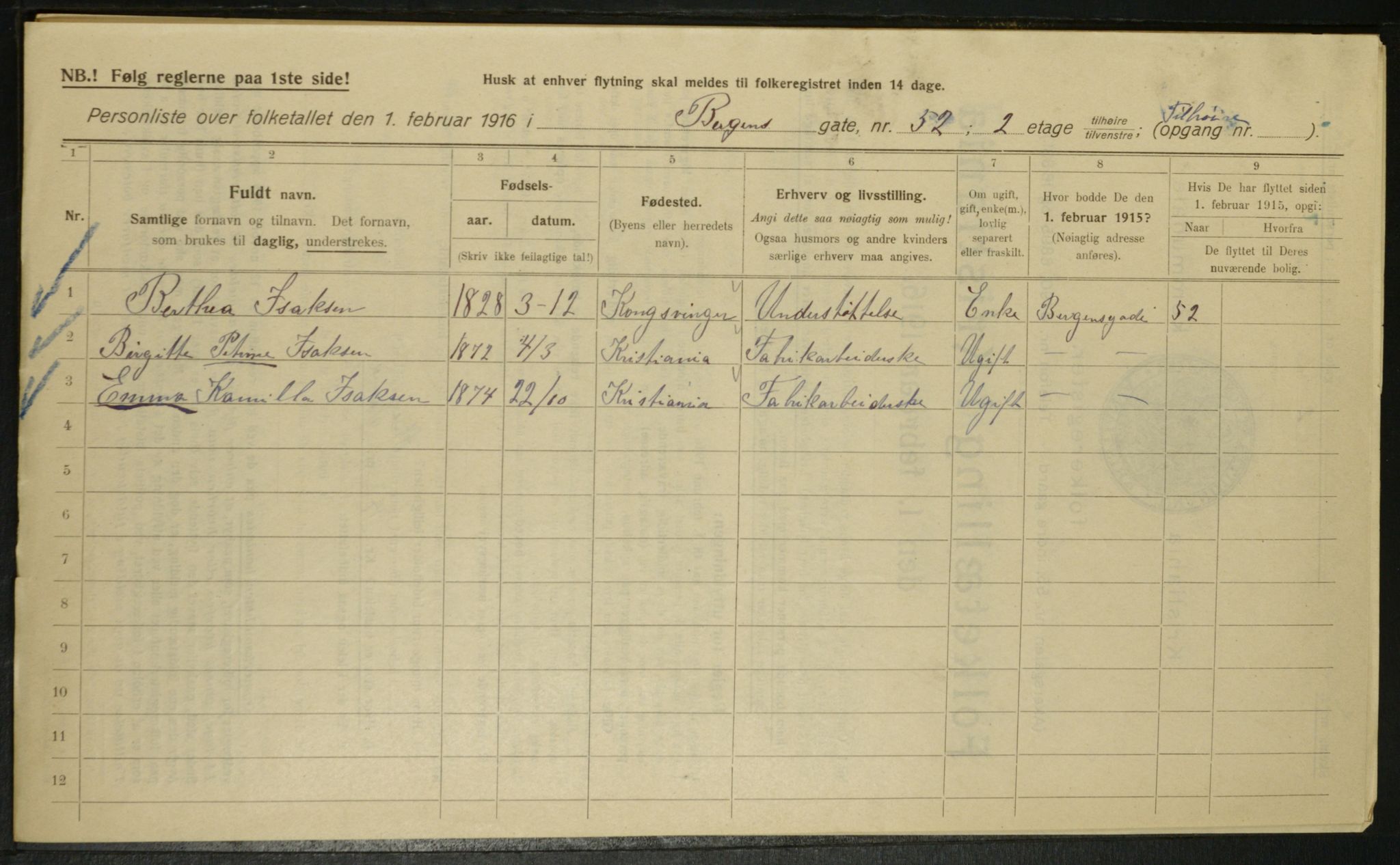 OBA, Municipal Census 1916 for Kristiania, 1916, p. 4060