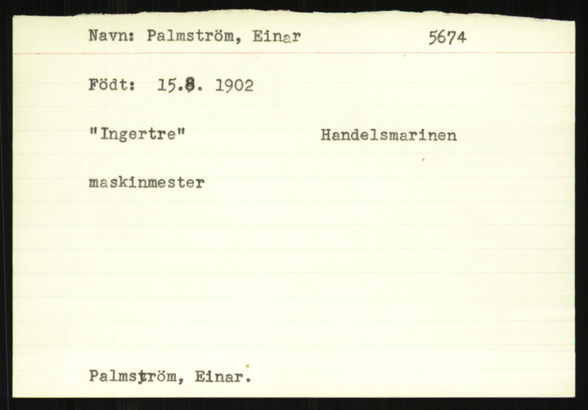 Direktoratet for sjømenn, AV/RA-S-3545/G/Gi/L0008: Kartotek over krigsdekorasjoner tildelt nordmenn under krigen, 1940-1945, p. 565