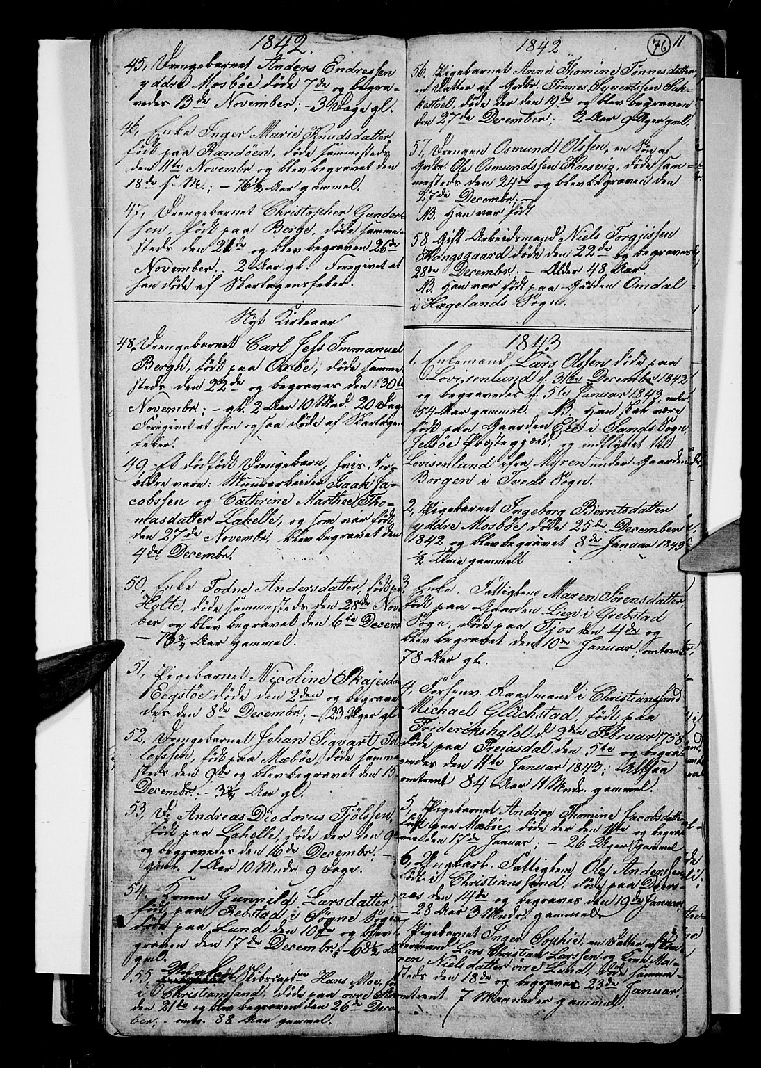 Oddernes sokneprestkontor, SAK/1111-0033/F/Fb/Fba/L0004: Parish register (copy) no. B 4, 1837-1846, p. 76