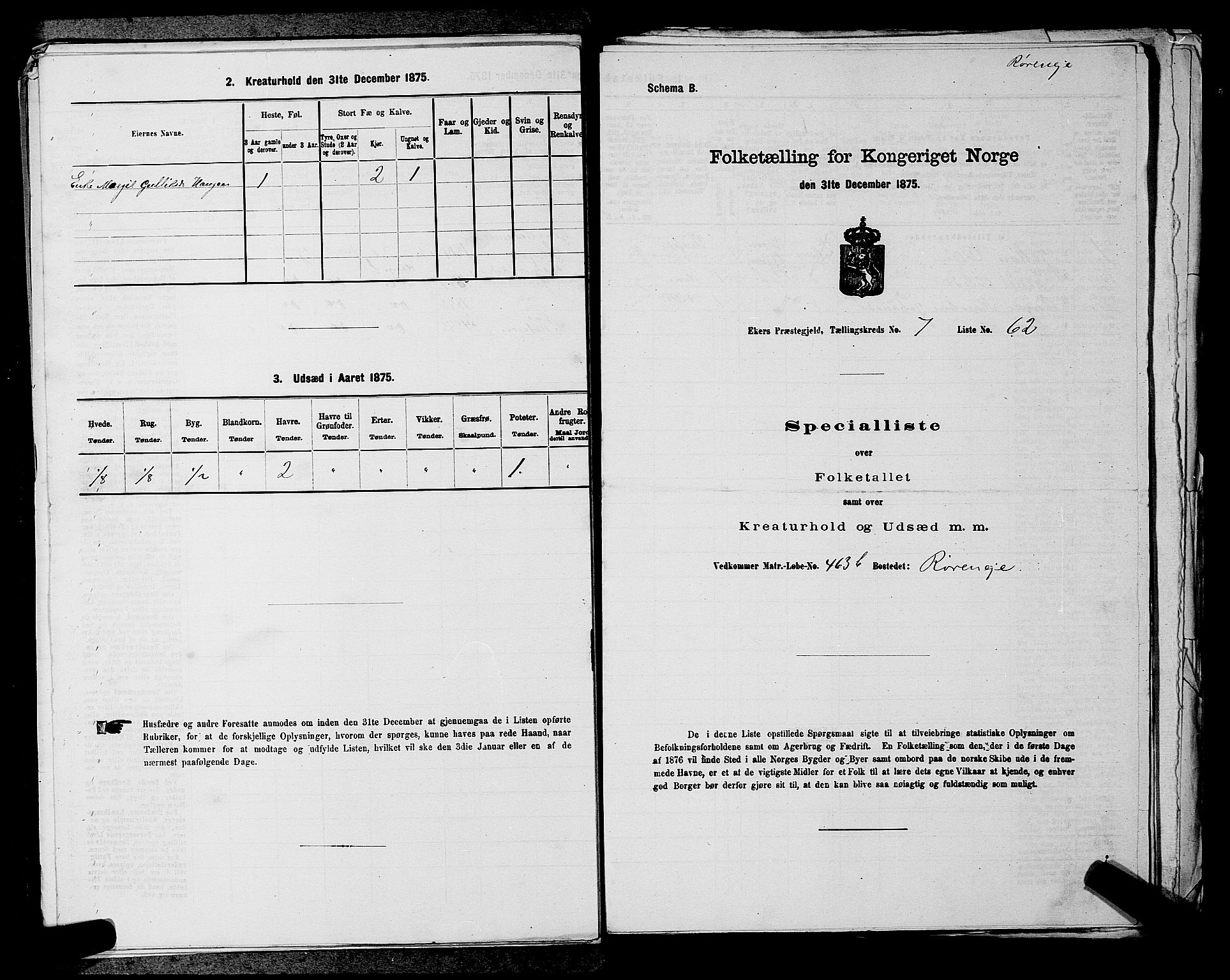 SAKO, 1875 census for 0624P Eiker, 1875, p. 1422