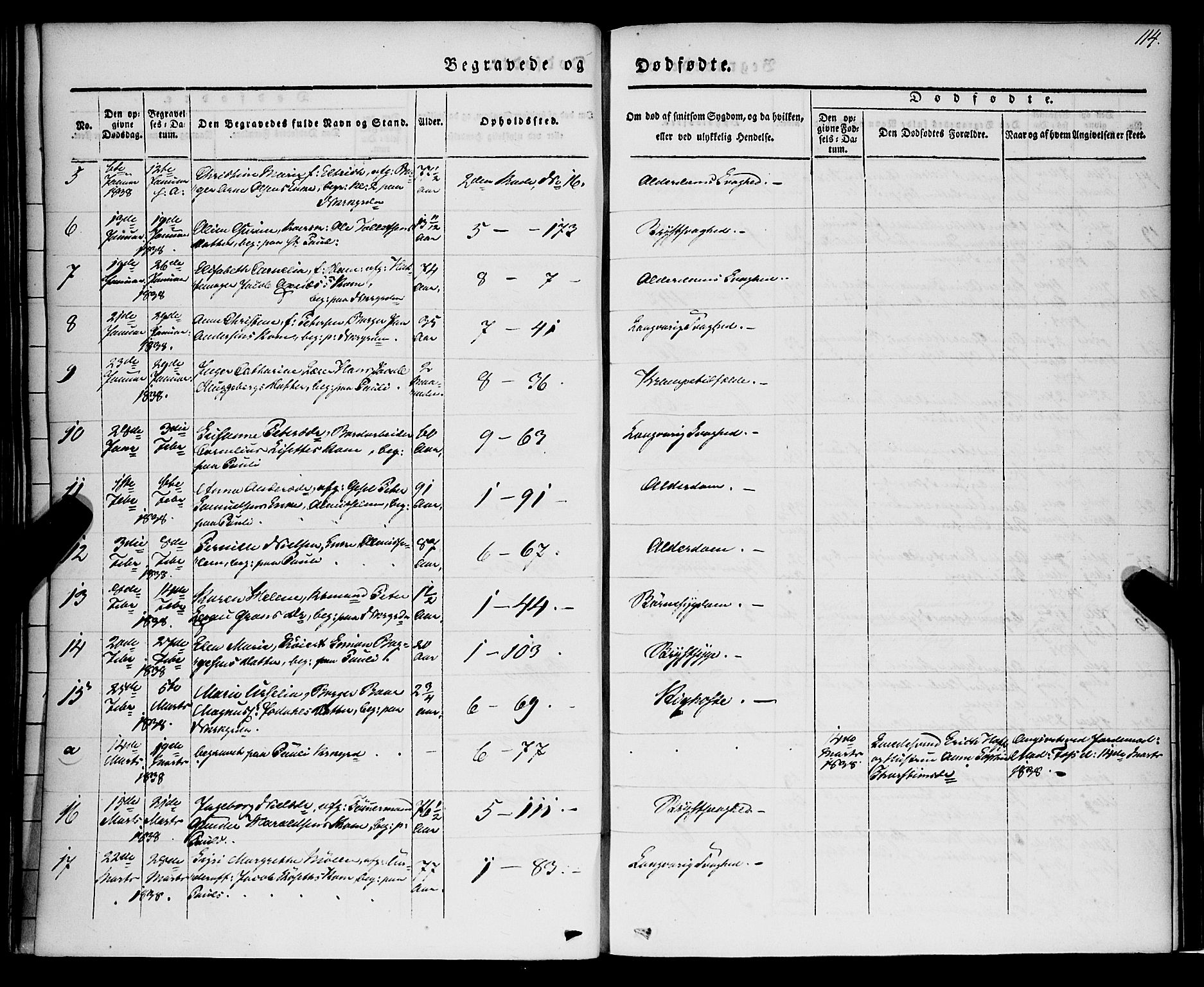 Nykirken Sokneprestembete, SAB/A-77101/H/Haa/L0041: Parish register (official) no. E 1, 1833-1850, p. 114
