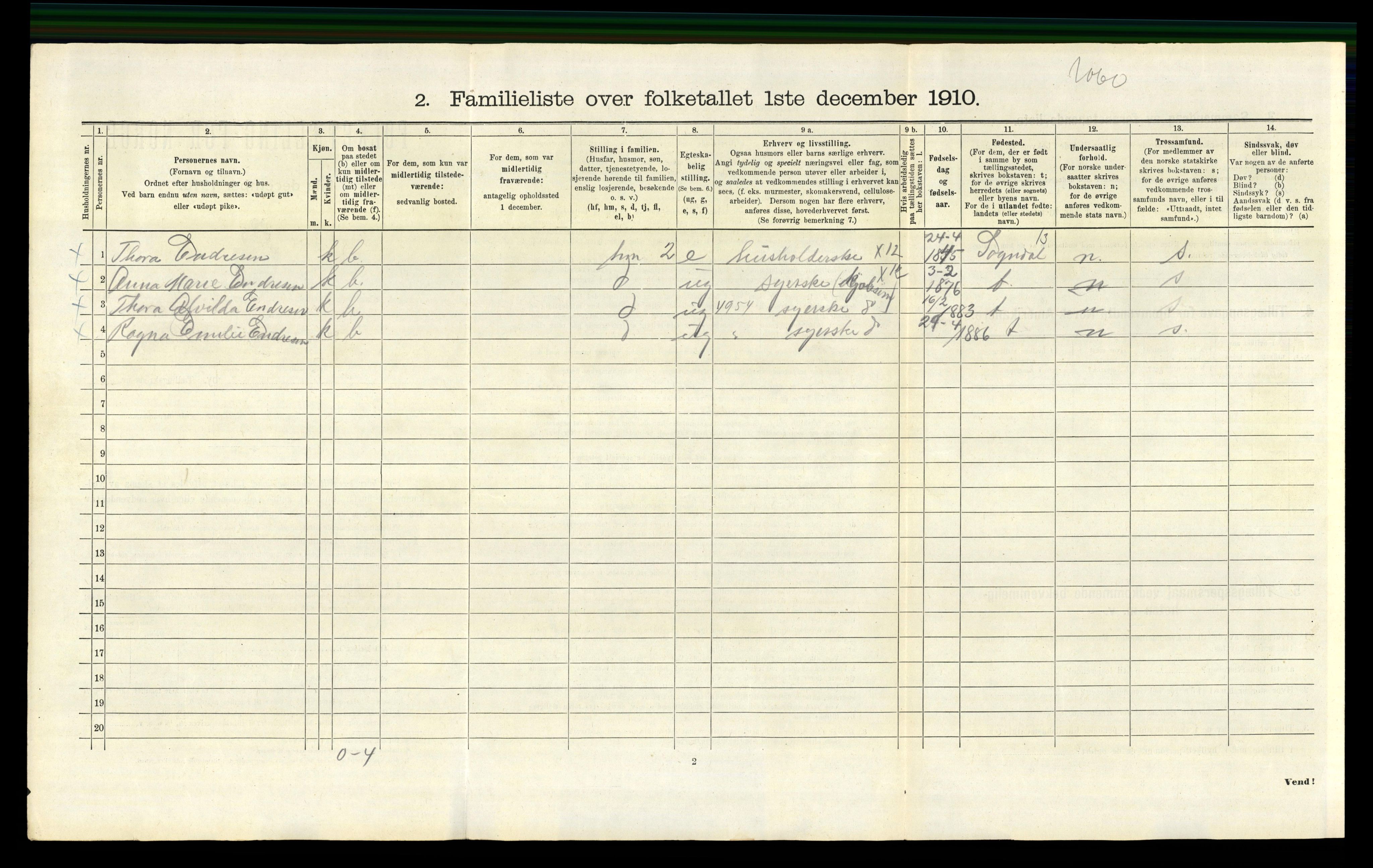 RA, 1910 census for Bergen, 1910, p. 25968