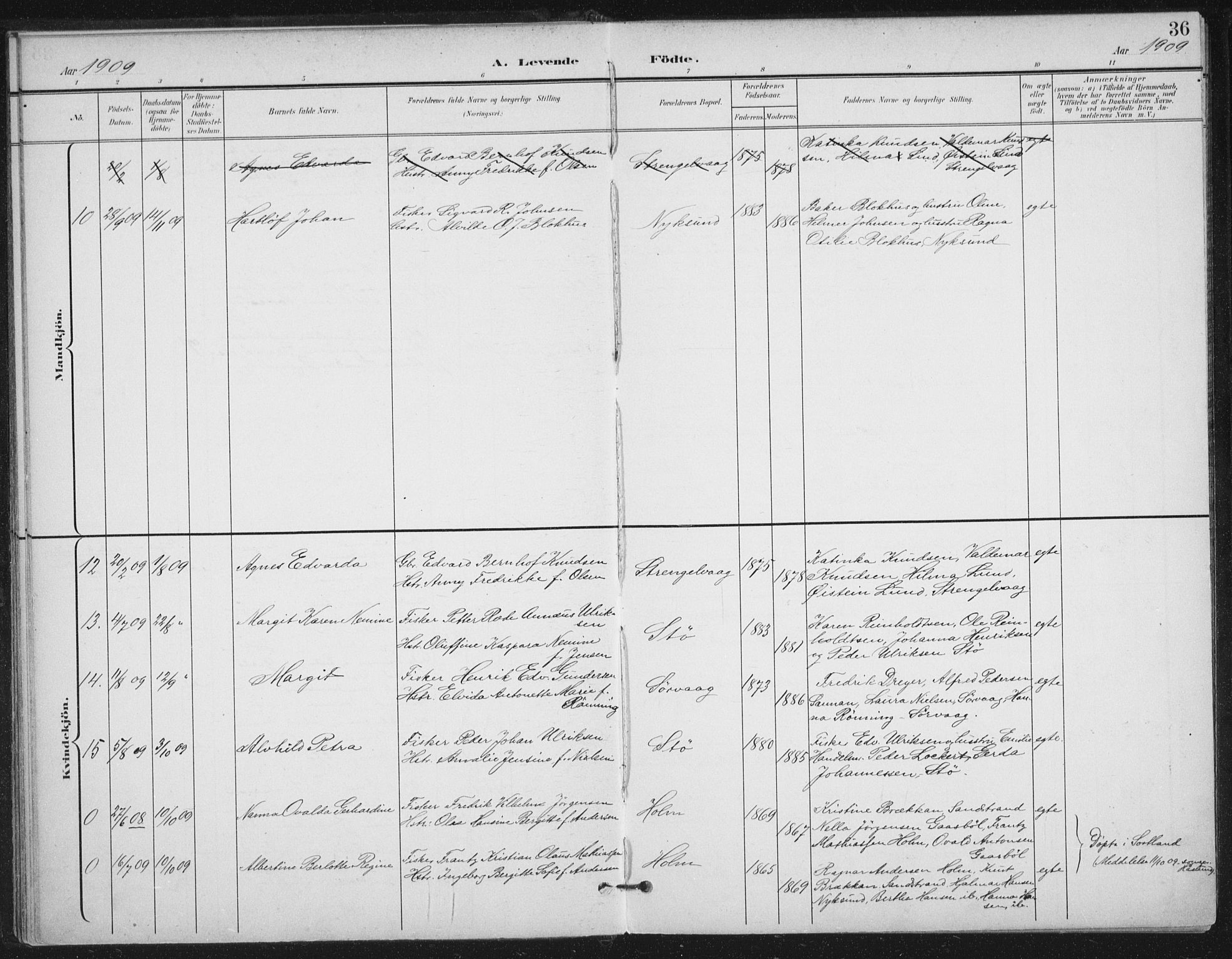 Ministerialprotokoller, klokkerbøker og fødselsregistre - Nordland, AV/SAT-A-1459/894/L1356: Parish register (official) no. 894A02, 1897-1914, p. 36