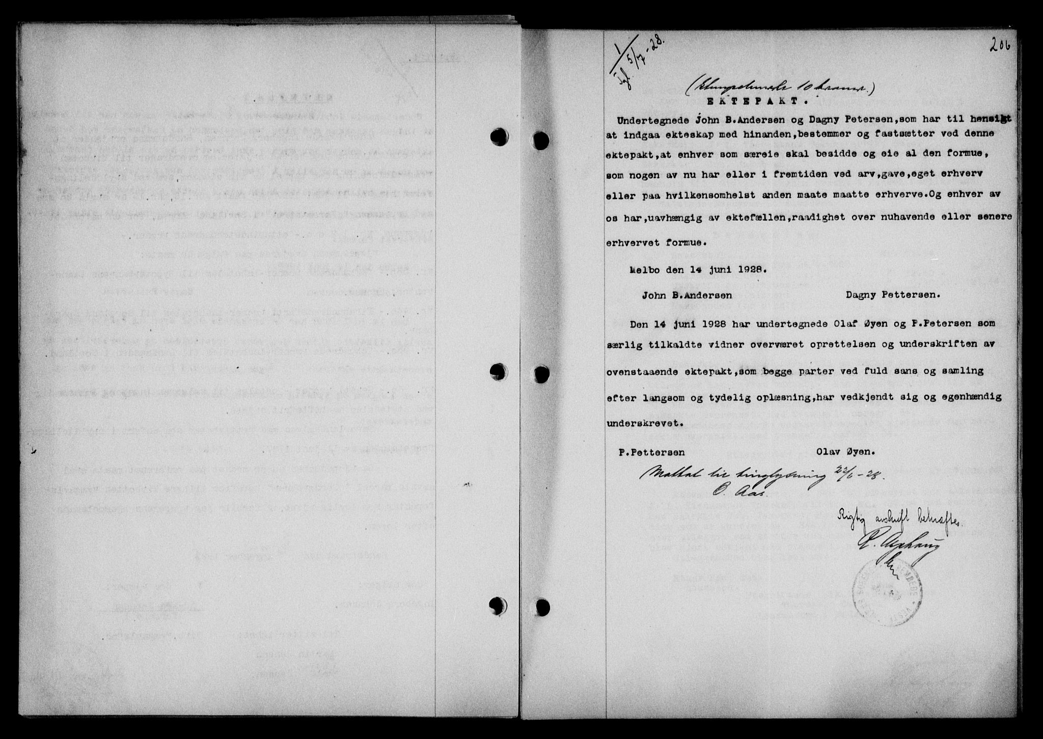 Vesterålen sorenskriveri, SAT/A-4180/1/2/2Ca/L0046: Mortgage book no. 39, 1928-1928, Deed date: 05.07.1928