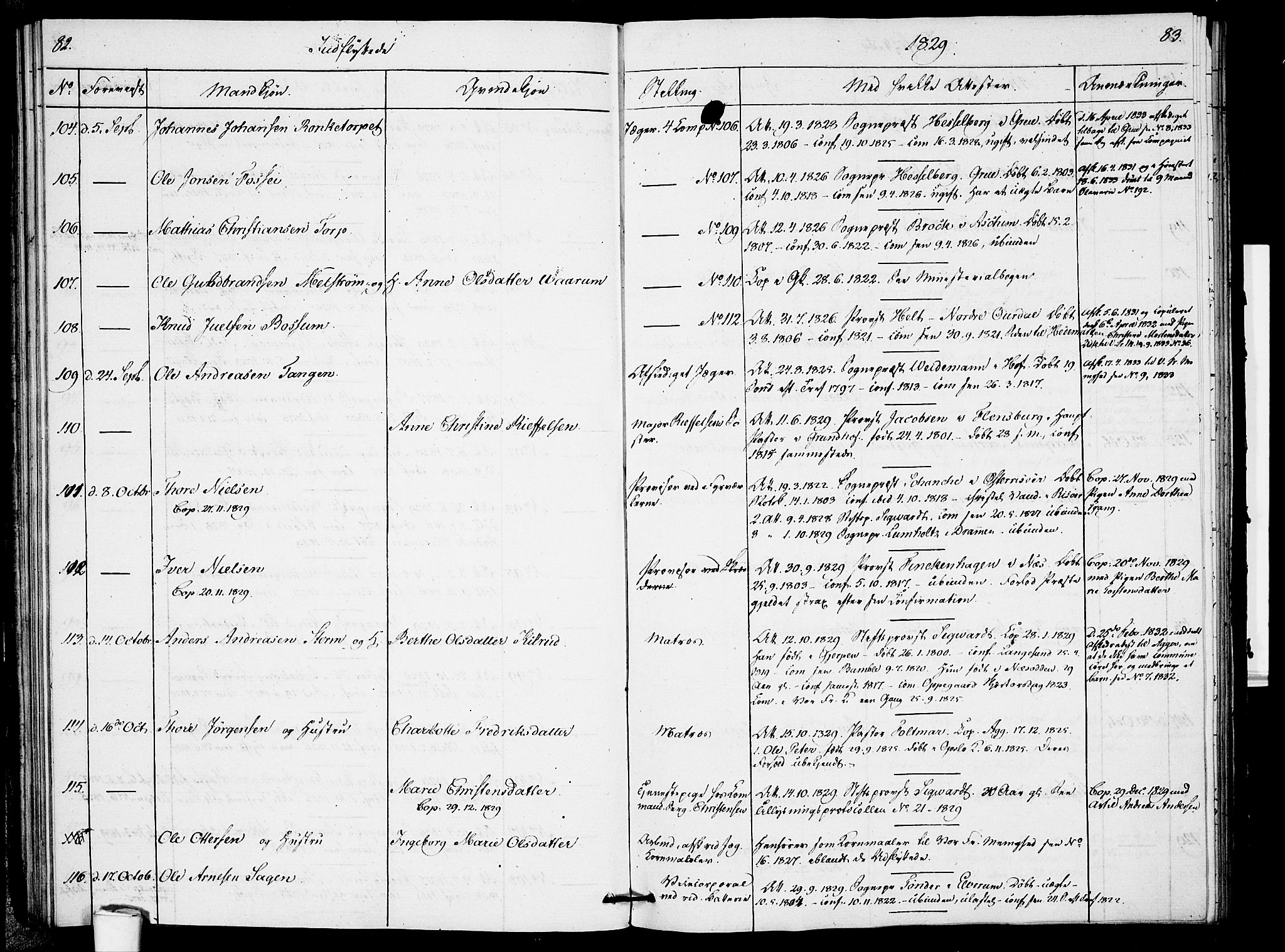 Garnisonsmenigheten Kirkebøker, SAO/A-10846/F/Fa/L0005: Parish register (official) no. 5, 1824-1830, p. 82-83