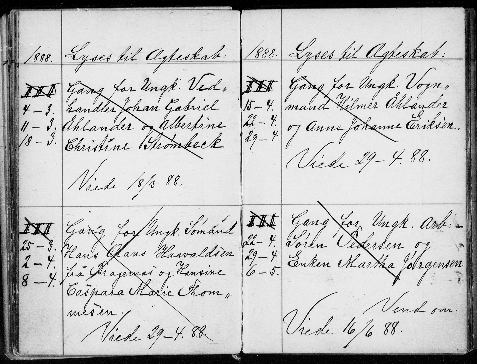 Strømsø kirkebøker, AV/SAKO-A-246/H/Ha/L0007: Banns register no. 7, 1884-1896