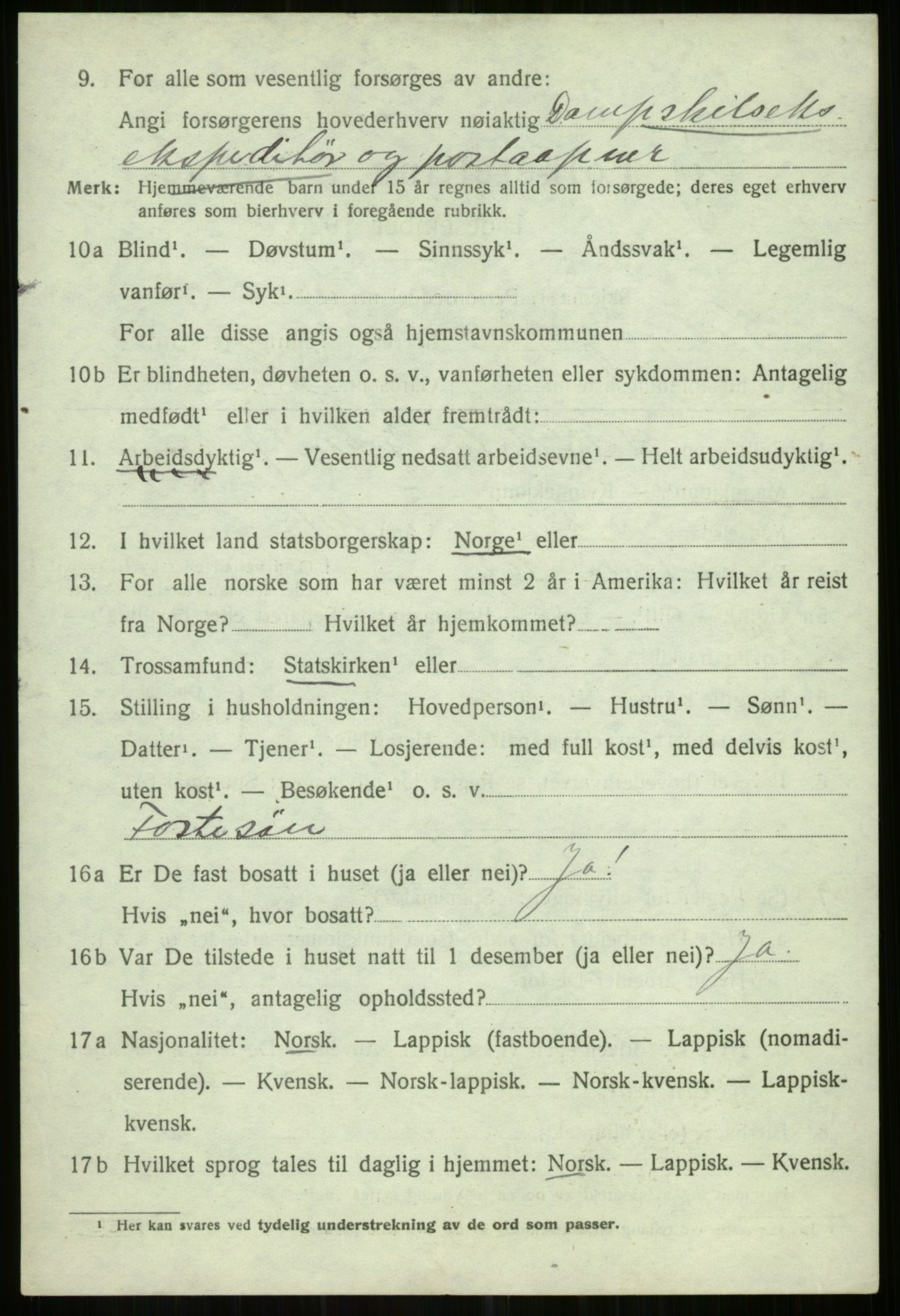 SATØ, 1920 census for Helgøy, 1920, p. 2010