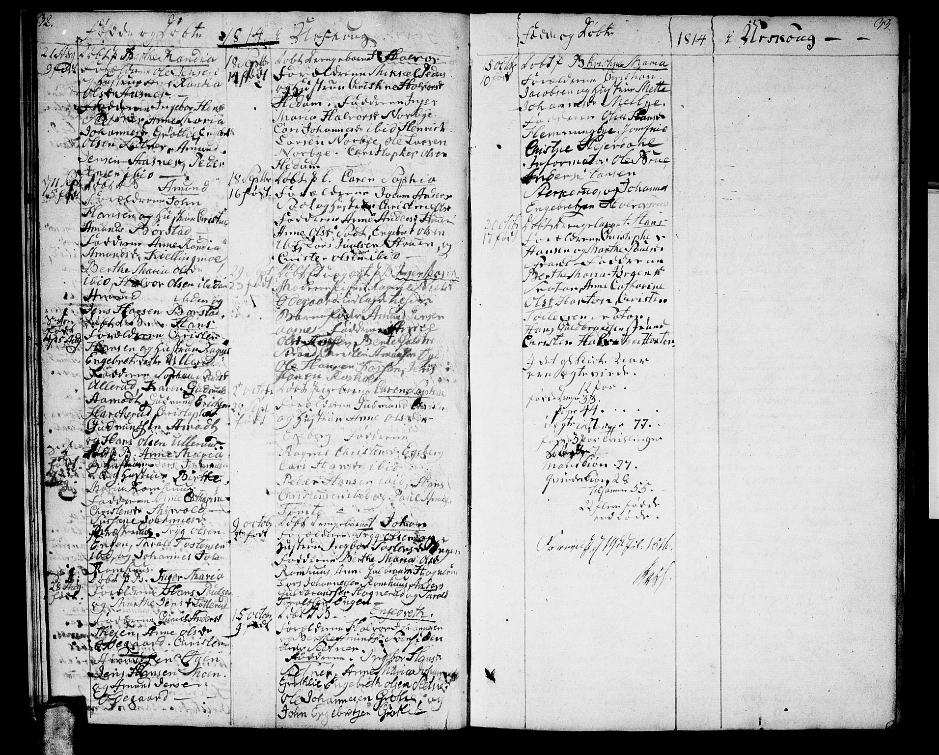 Aurskog prestekontor Kirkebøker, SAO/A-10304a/F/Fa/L0004: Parish register (official) no. I 4, 1807-1814, p. 32-33