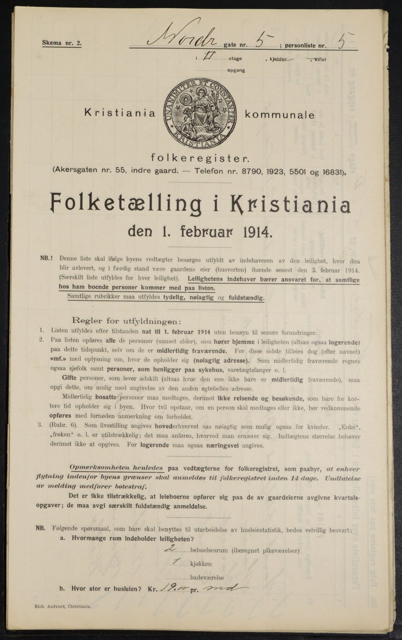 OBA, Municipal Census 1914 for Kristiania, 1914, p. 73059