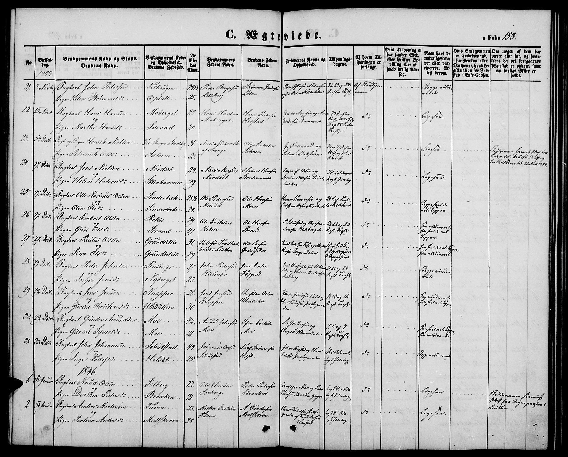 Elverum prestekontor, AV/SAH-PREST-044/H/Ha/Hab/L0002: Parish register (copy) no. 2, 1845-1855, p. 158