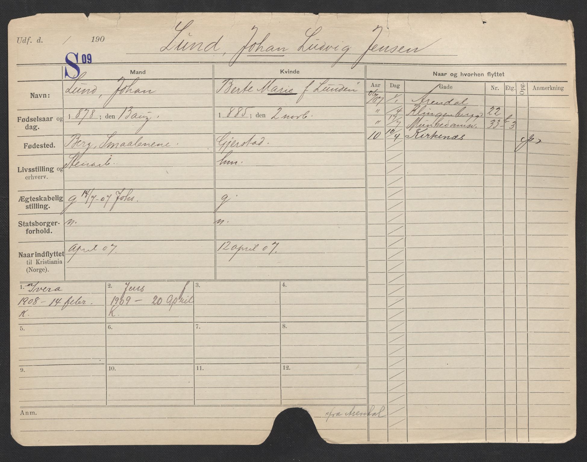 Oslo folkeregister, Registerkort, AV/SAO-A-11715/F/Fa/Fac/L0007: Menn, 1906-1914, p. 252a